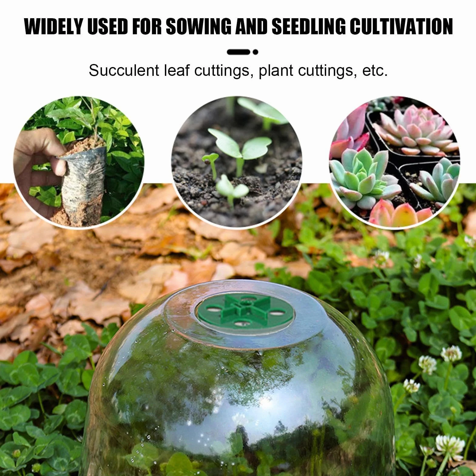 10 Pièces Cloche pour Pla-ntes De Jardin - Couvercle De Cloche De Dôme De Plan-Te, Plan-Te Succulentes Couvercle Jardin Cloche Dôme, Dômes D'humidité Réglables pour Plan-Te Serre
