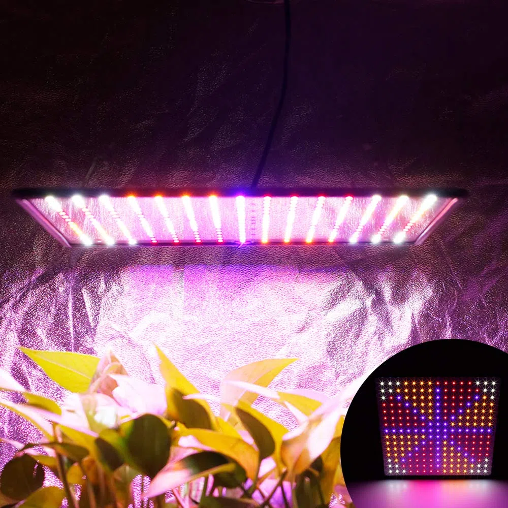 1000W Lampe LED Horticole Croissance Floraison 225 LEDs Grow Light Panneau LED Culture Indoor Spectre Complet Lampe Croissance Plante avec Crochet de Suspension pour Plante Croissance d'intérieur (03)