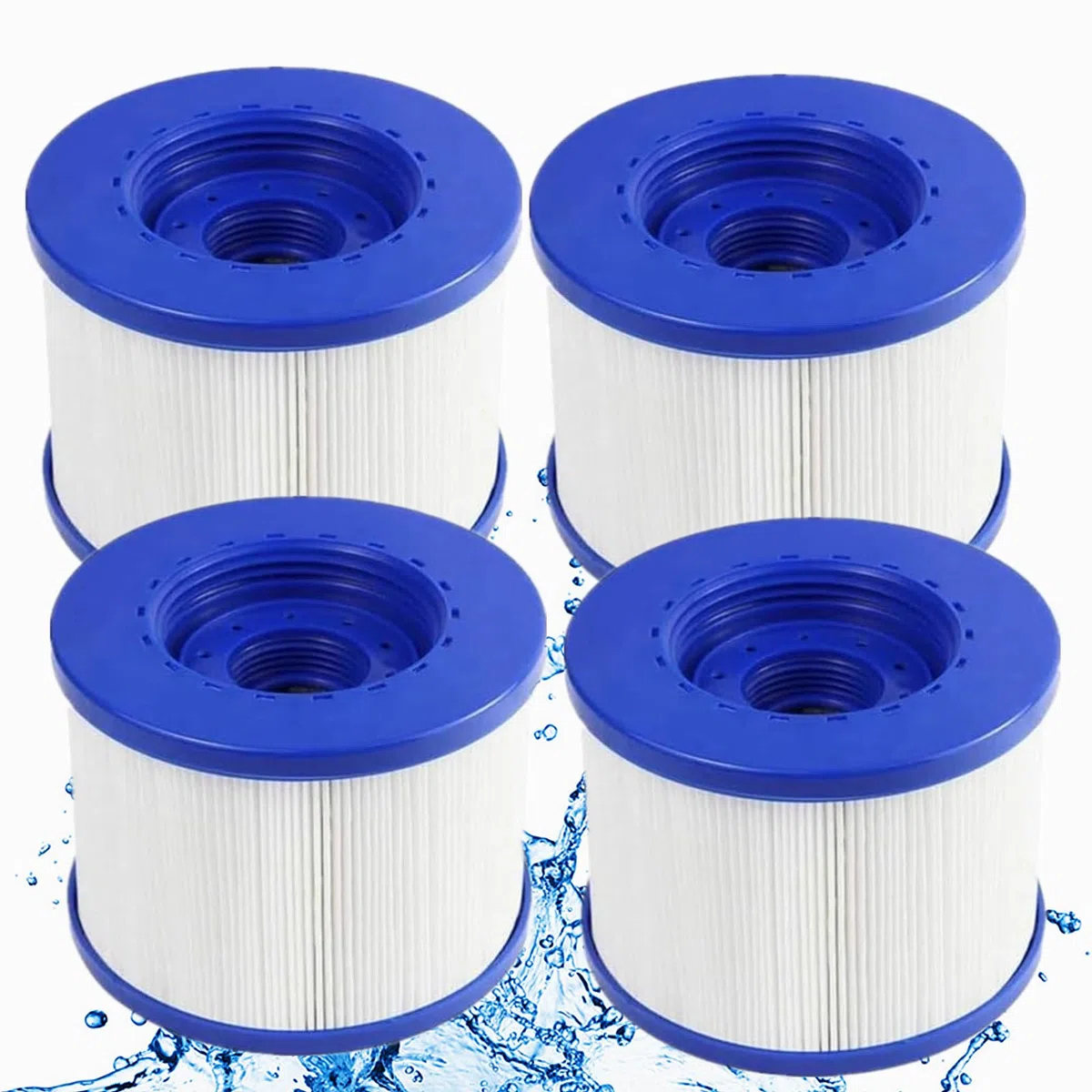 Cartouches Filtre Spa a Visser,Filtre à Vis pour Spa Gonflable Pas De Vis 60mm,Cartouche Filtre pour Spa, Compatible pour Cosy Spa, Clever Spa, Rechange Filtre pour Spa. (Bleu-4)