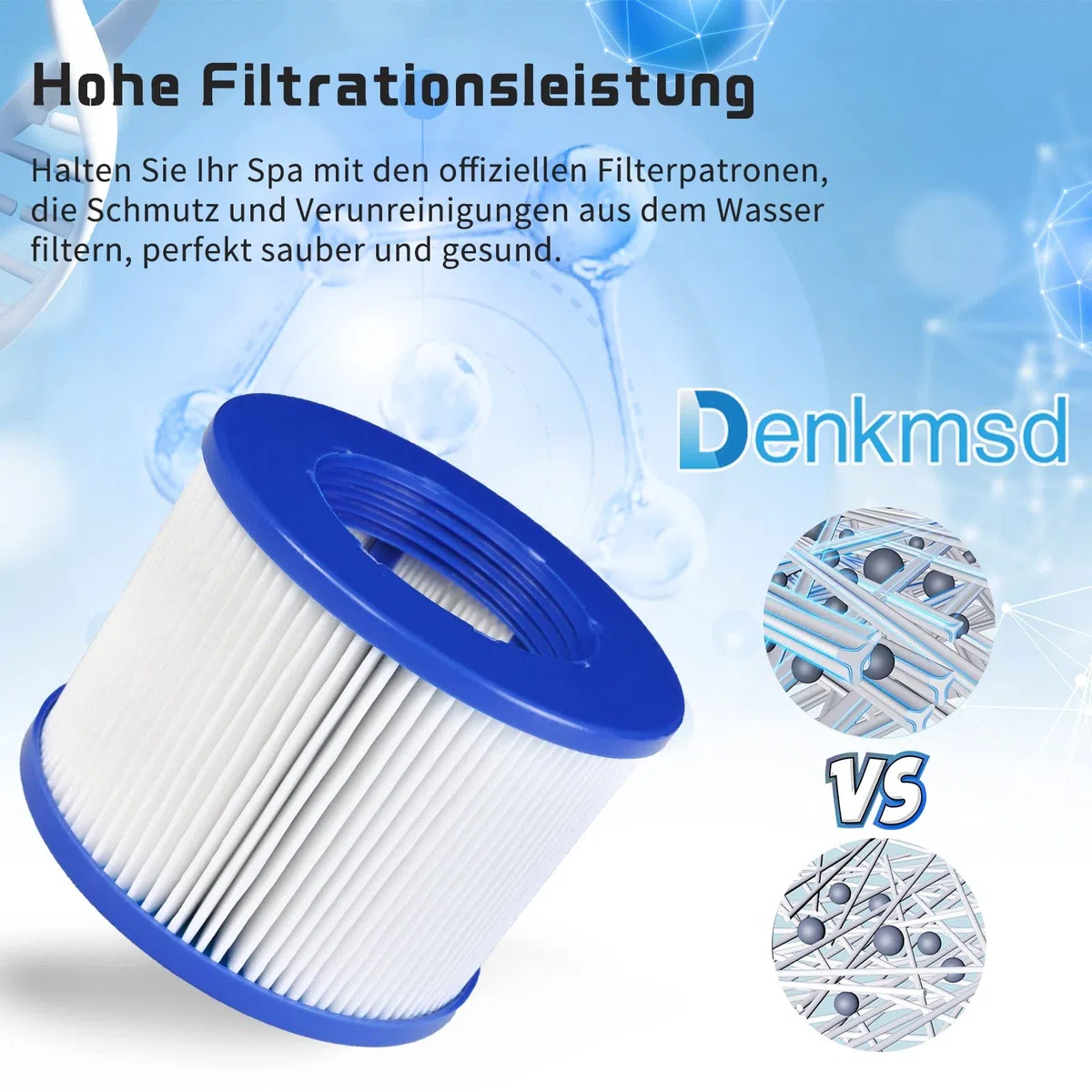 Filtre Spa Infinite a Visser, Cartouche filtrante pour Clever Spa, Cartouche Filtrante pour Spa Gonflable, Filtre 75 x 100 mm, Filtre Spa lumix, pour Cosy Spa (4 pièces)