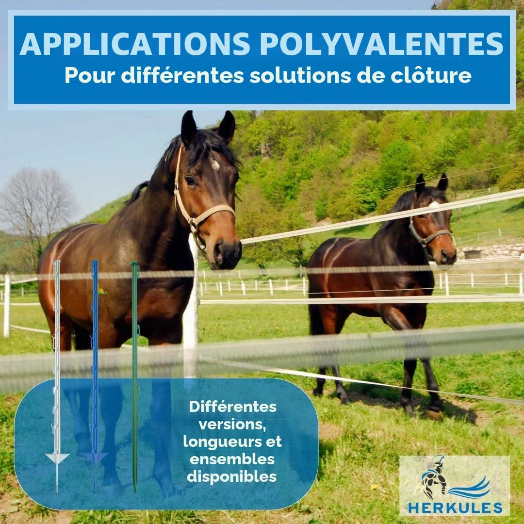 Farmland Herkules Lot de 10 piquets de clôture intelligents en plastique robuste pour le jardin 75 cm pour protéger contre les prédateurs