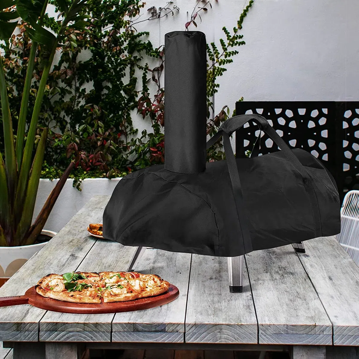 Housse de four à pizza pour gros corne, housse de transport étanche pour four à pizza avec cheminée en plein air Accessoires pour four à pizza