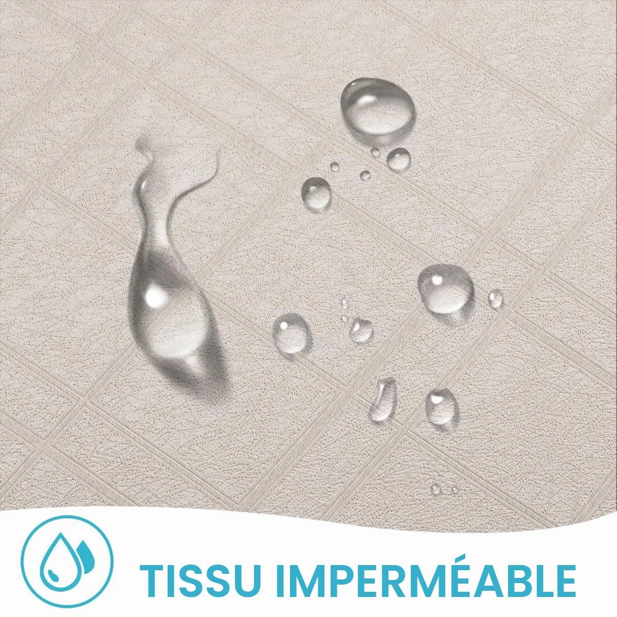 ele ELEOPTION Rideau Extérieur Imperméables Protéger Contre UV Isolants Thermiques, avec Perforations, Adaptés aux Jardins, Terrasses, Pergola, Balcons, Texturé 3D Blanc Cassé, 1 Pièce / 132 X 213cm