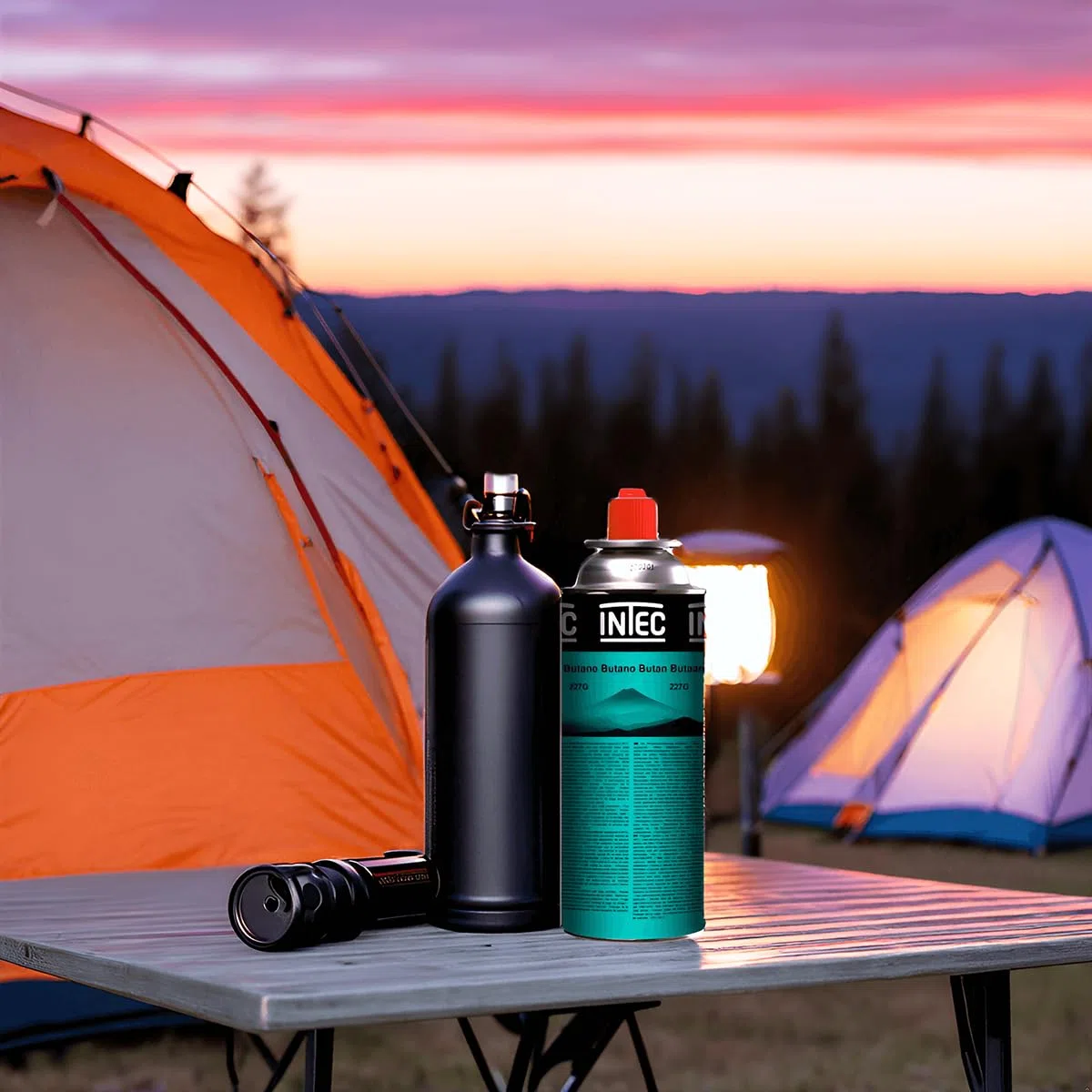 INTEC - Pack 8 Cartouches Gaz Butane 250g UN2037 | Bouteilles Sécurisées sans Fuite pour Réchaud de Camping Plancha Chalumeau Cuisine et Désherbeur Thermique Polyvalent