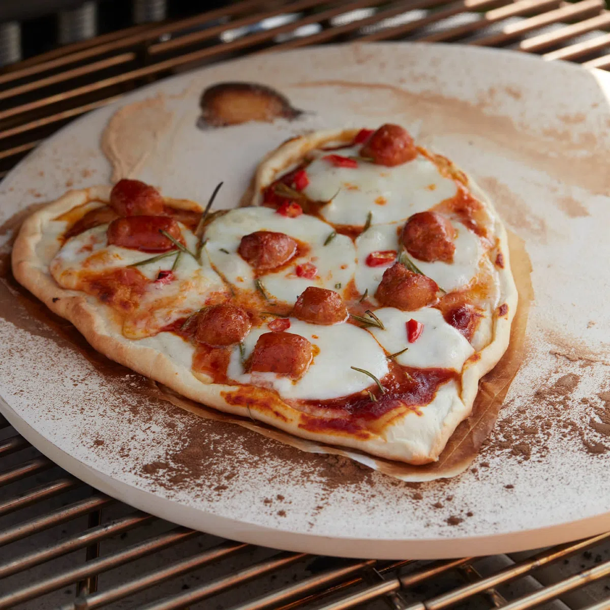 Barbecook pierre à pizza universelle, accessoire barbecue, en argile, réfractaire, 36cm
