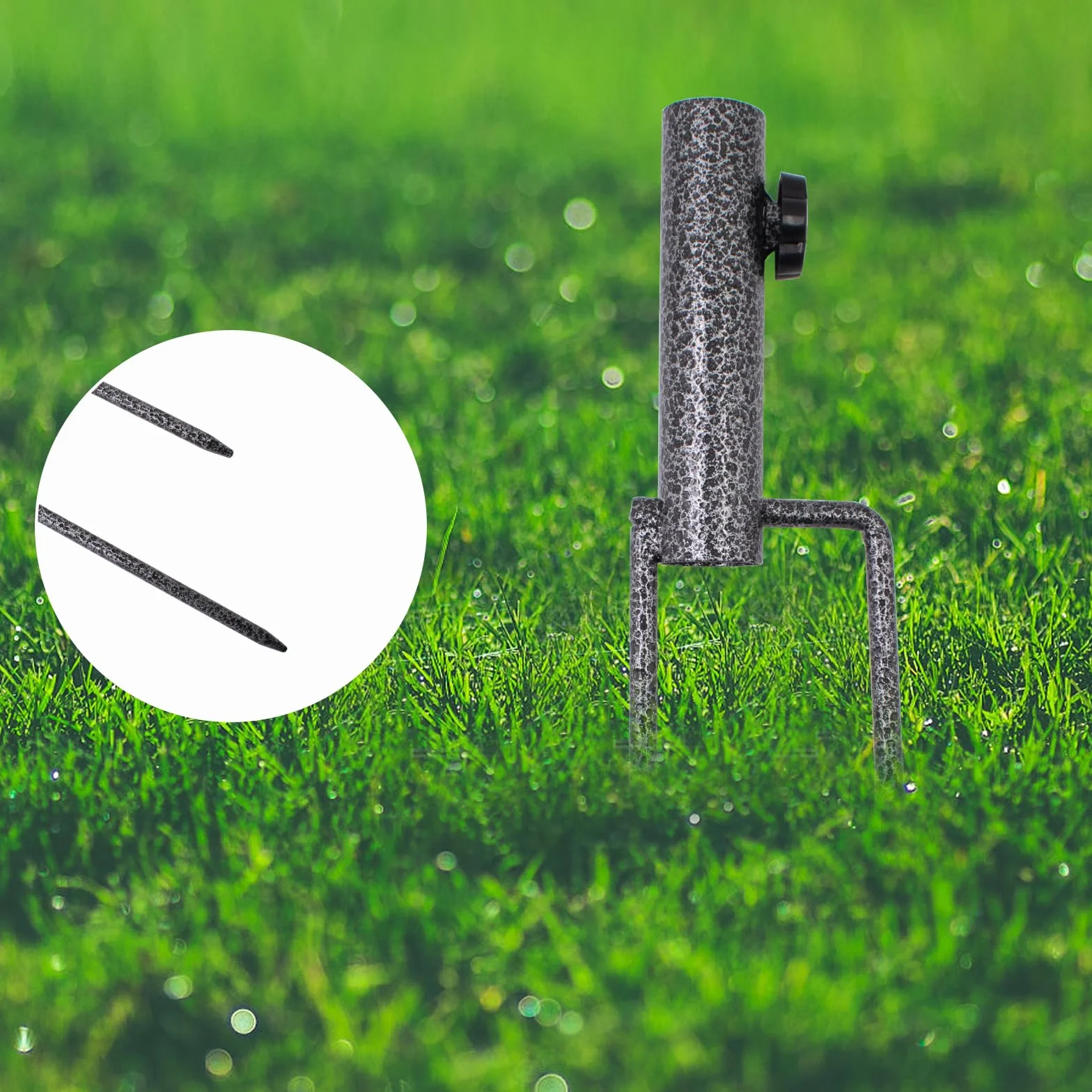 Lot de 2 piquets de signalisation pour panneaux avec piquet en métal pour panneaux de jardin - Support télescopique de 52 à 78 cm - Pour jardin, cour, pelouse