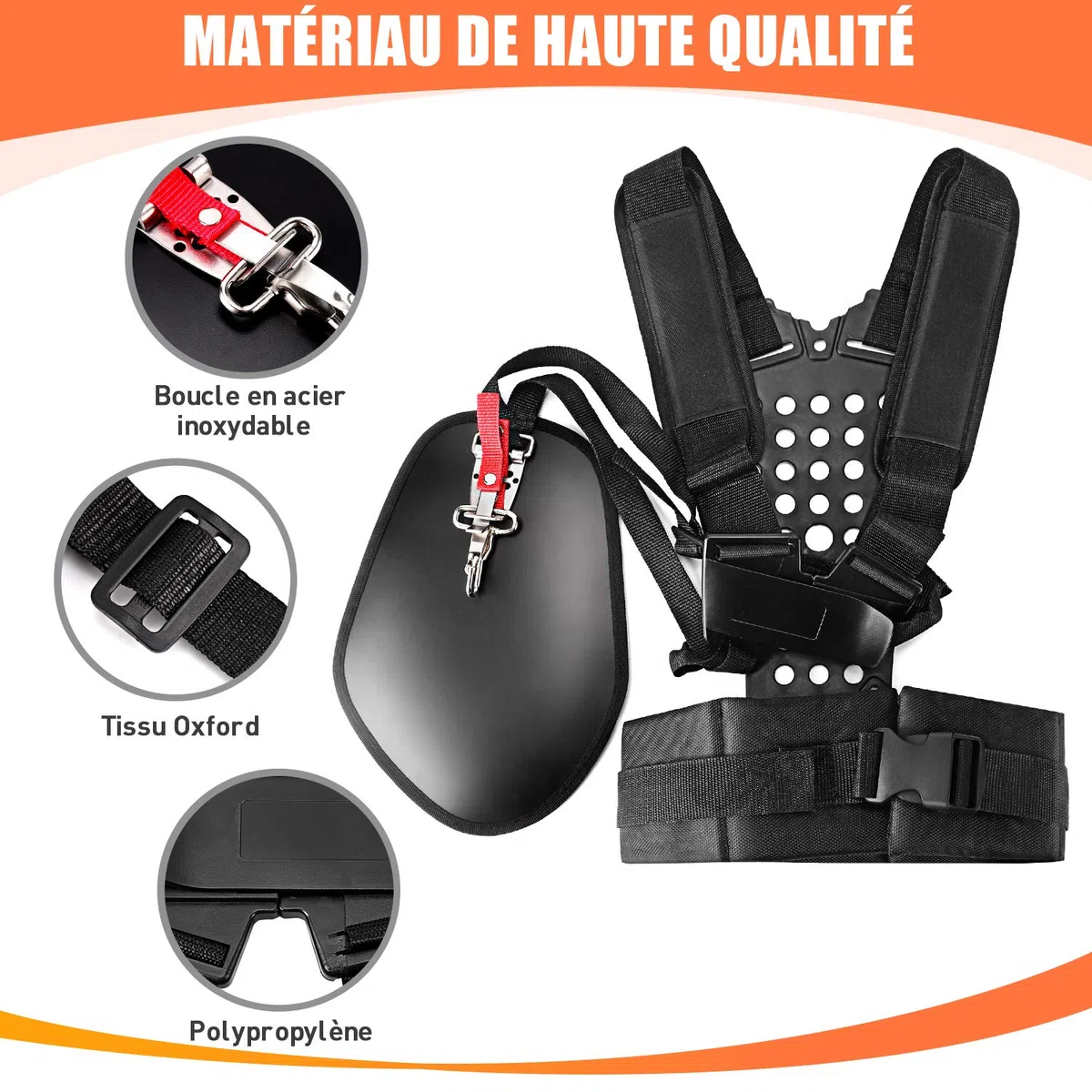 Viabrico Harnais pour débroussailleuse Universelle et Coupe-Bordure
