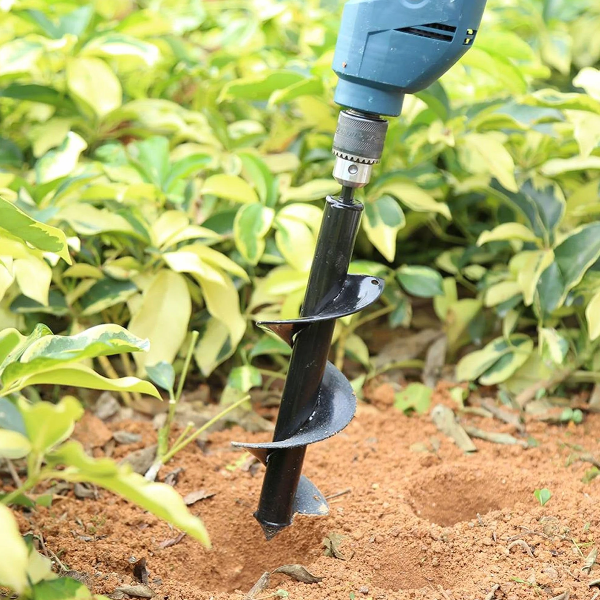 FISHTEC - Tarière pour Perceuse Jardin Ø 90 mm - Foret embout 8 Longueur Mèche 25 cm en Acier Creuser Rapidement des Trous et Planter vos Fleurs Arbre Arbuste, Piquets, Poteau