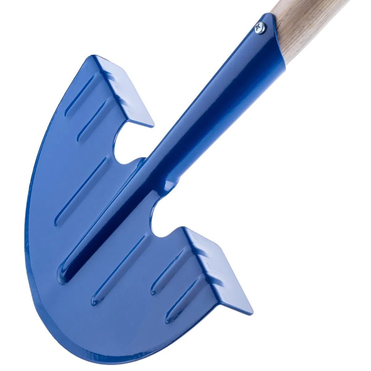 KADAX Coupe-Bordures en Acier avec Poignée en T pour Gazon, Couteau Efficace, Long Manche en Bois (Demi-Lune, Bleu)