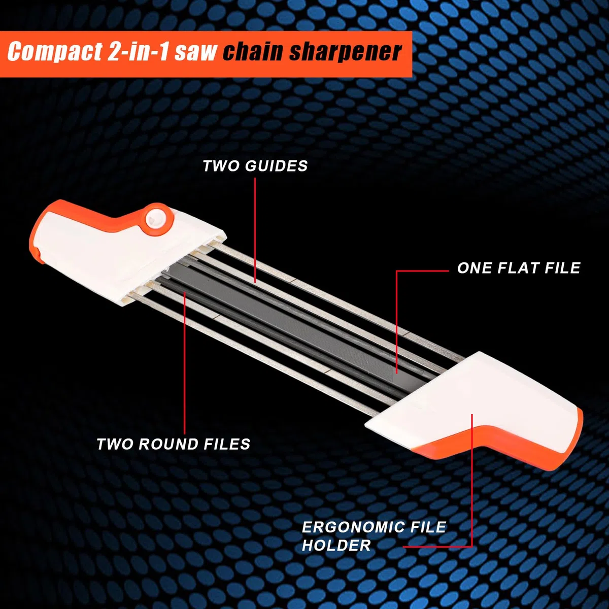 Affûteur Chaîne 2-en-1 pour Tronçonneuse Stihl 3/8" LP, Outil d'Affûtage Tronçonneuse (Lime 4mm)