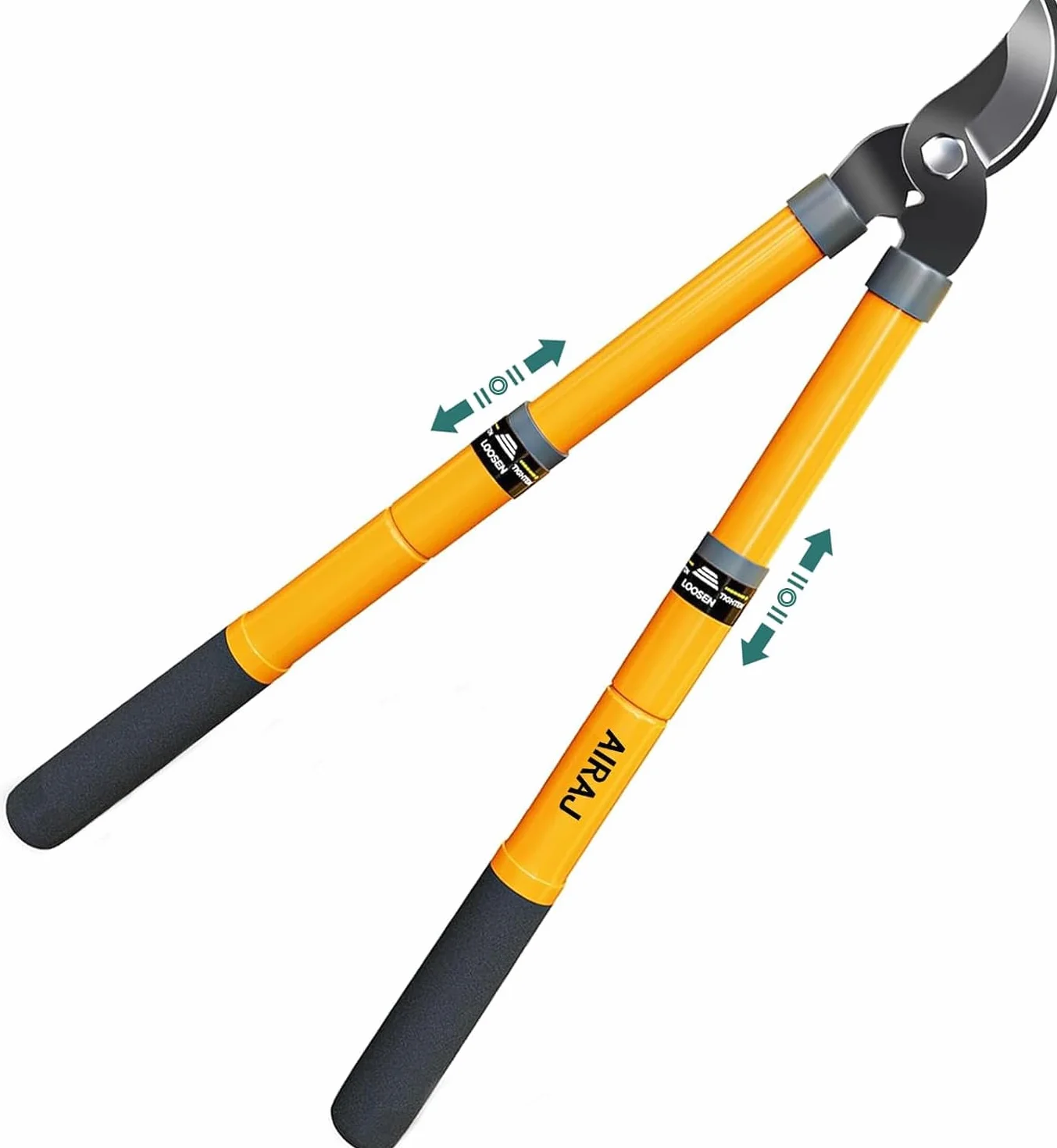 AIRAJ Coupe Branche Télescopiques 42-61cm, Coupe-Branche à Contre-lame avec Lame SK5 et Revêtement Anti-Adhésif-Coupe Propre Jusqu'à 3.5cm, Sécateur de Jardin Pour Branches Sèches et Humides