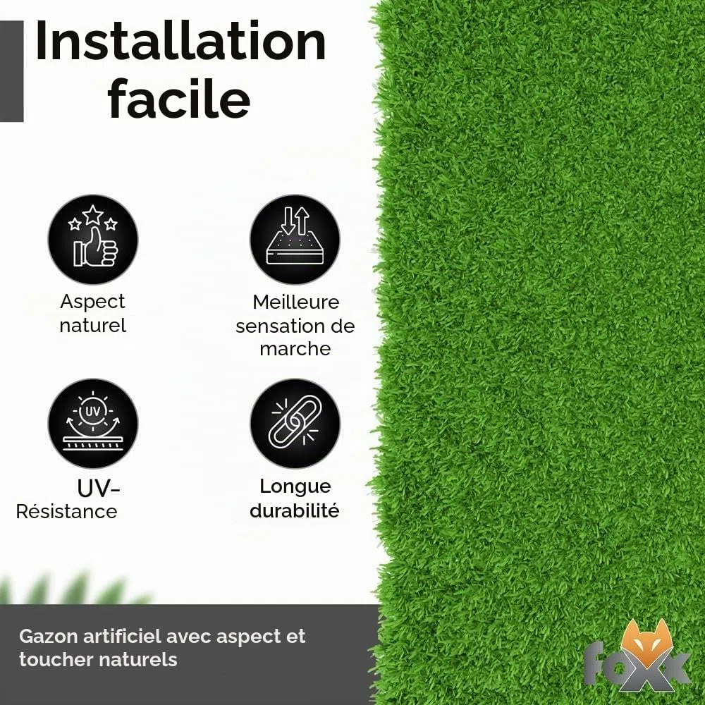 Gazon artificiel 100 x 400 cm – Tapis d'extérieur résistant aux intempéries en vert pour balcon, terrasse et jardin | Tapis robuste comme alternative à la pelouse