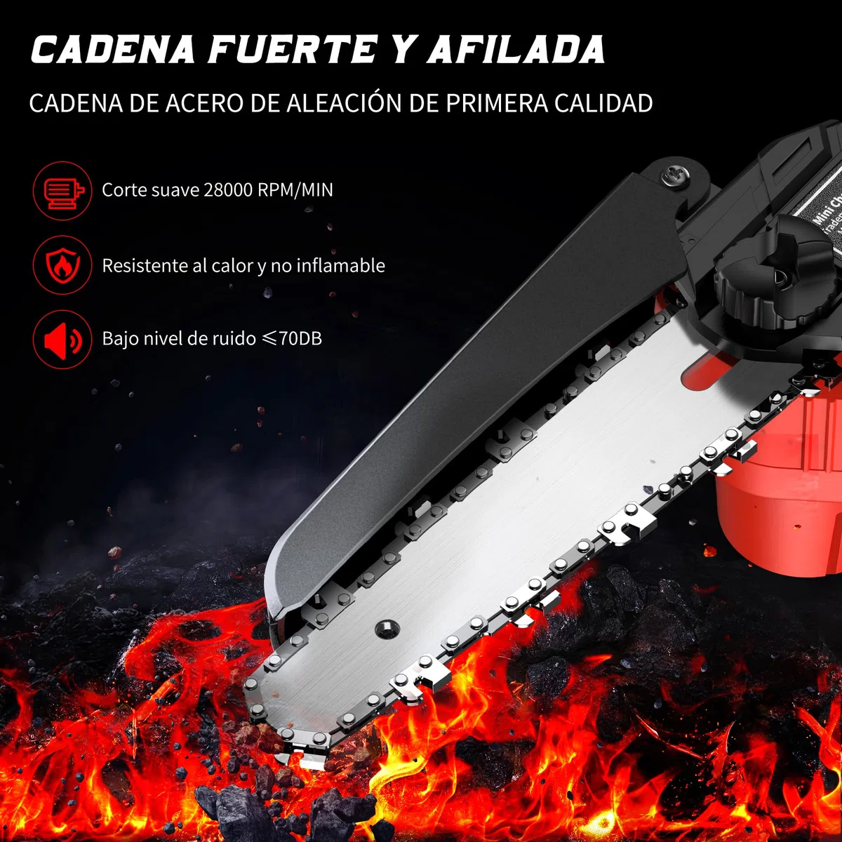 Tronçonneuse sur Batterie Mini - 6 Pouces Coupe Branche Ãlectrique Scie Sans Fil petite Elageuse Chainsaw avec 2 Batteries 2 Chaines 800W l'Élagage le Jardin Cour Bois jardinage Ranengar
