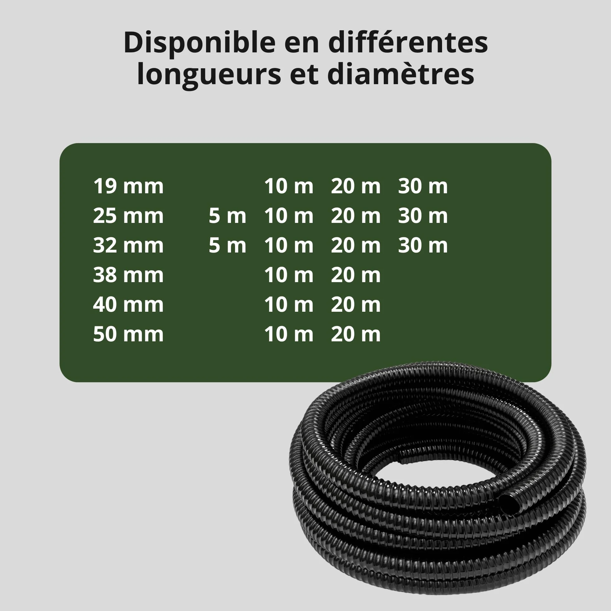 Hero Tuyau en spirale pour étang 32 mm 10 m de long