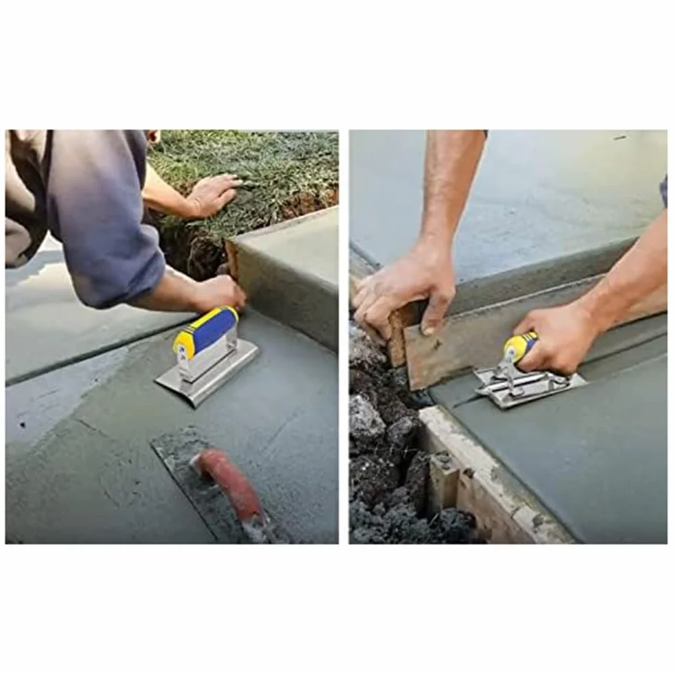 Kit de finition pour bordure et rainureuse en acier inoxydable pour béton