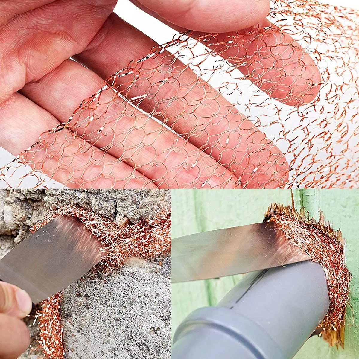 Filet en cuivre, 12,5 cm * 20m,filet en cuivre pur à 100%, treillis en cuivre roulé, bloqueur d'écart pour la construction de trous, protection des semis et des graines,remplissage du tissu vous-même