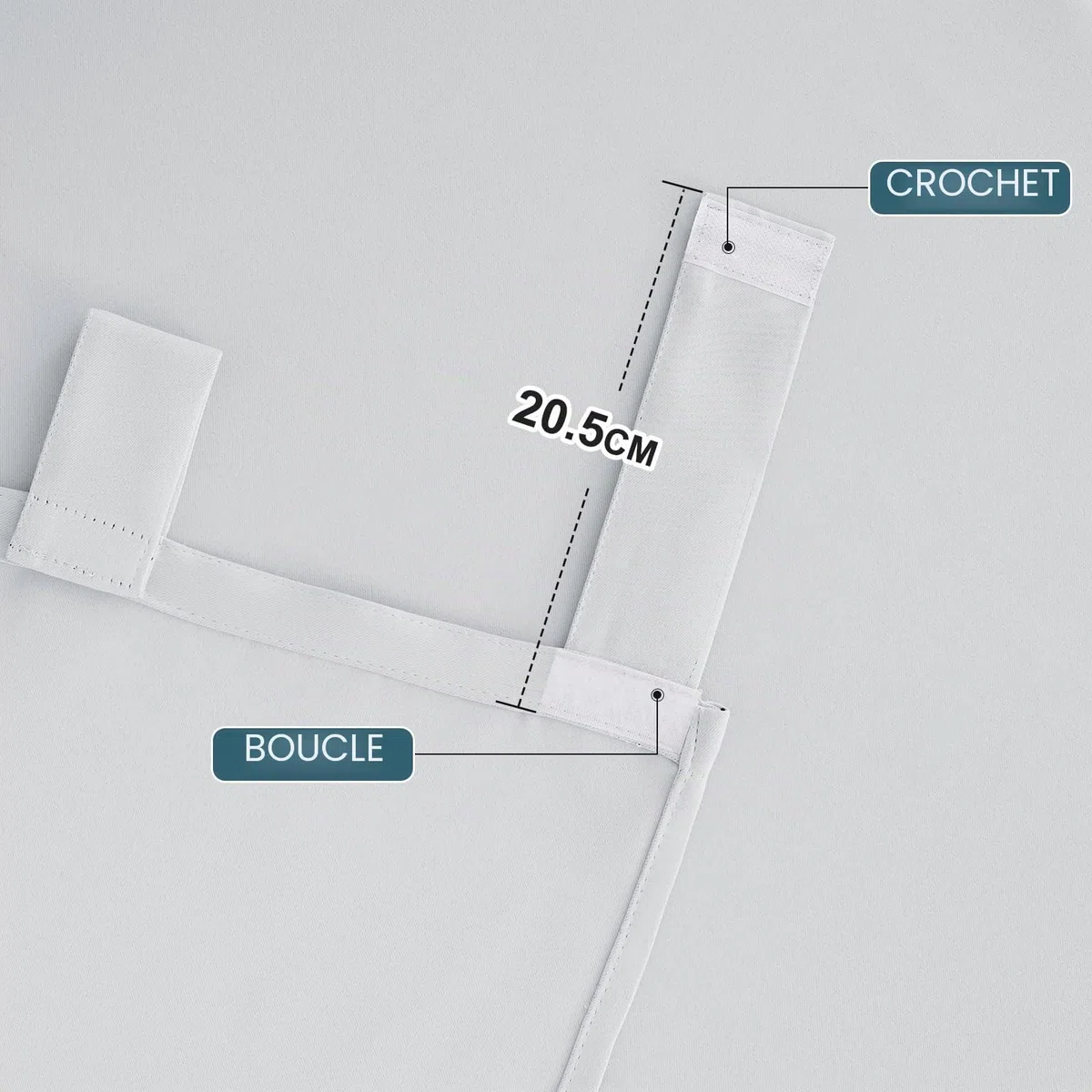 Pony Dance Rideaux d'Extérieur - Rideau Occultant Impermeable à Pattes pour Intérieur Extérieur Thermique Anti Froid Chaleur pour Pergola/Jardin, L 132 x H 213 cm, Gris Blanc, 2 PCS