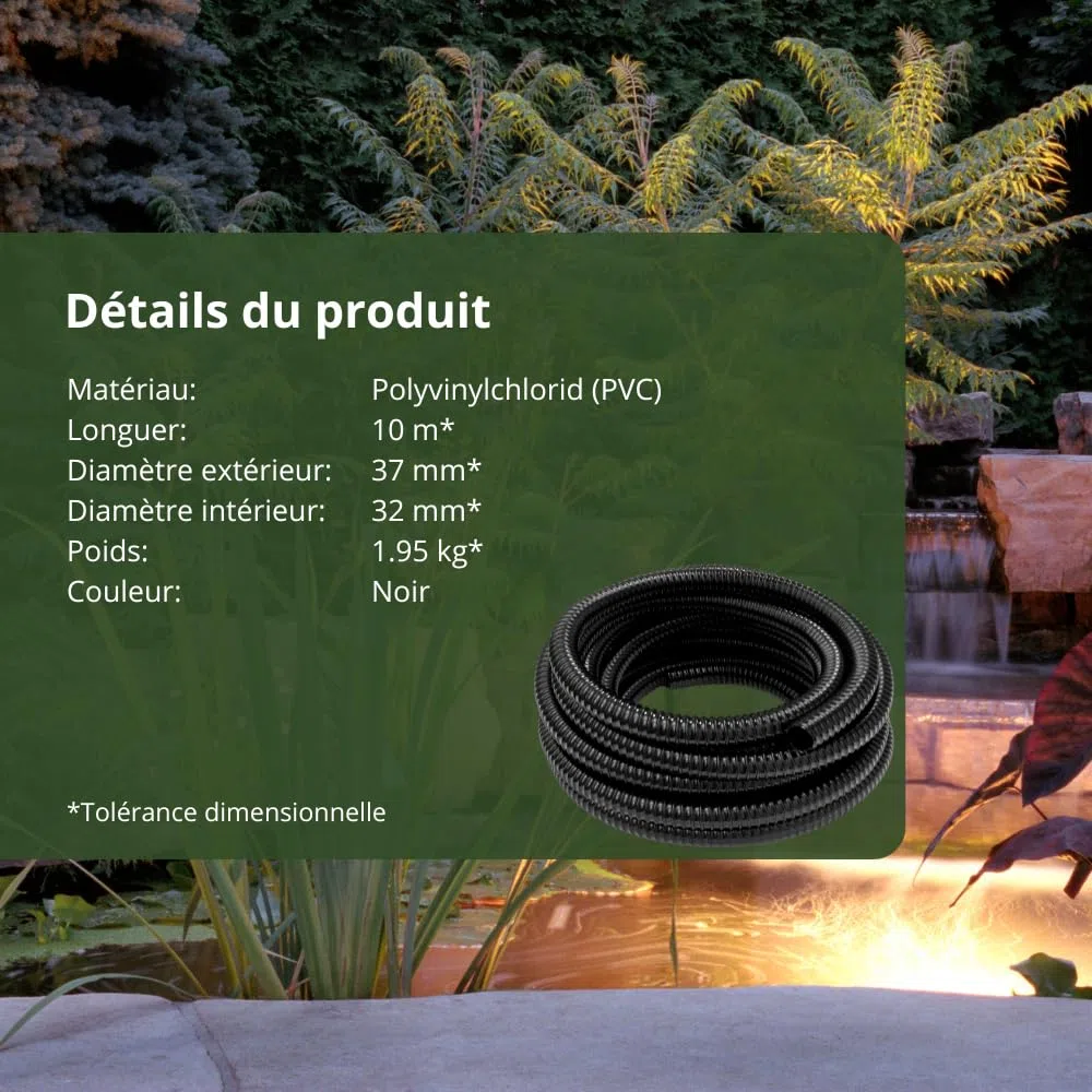 Hero Tuyau en spirale pour étang 32 mm 10 m de long