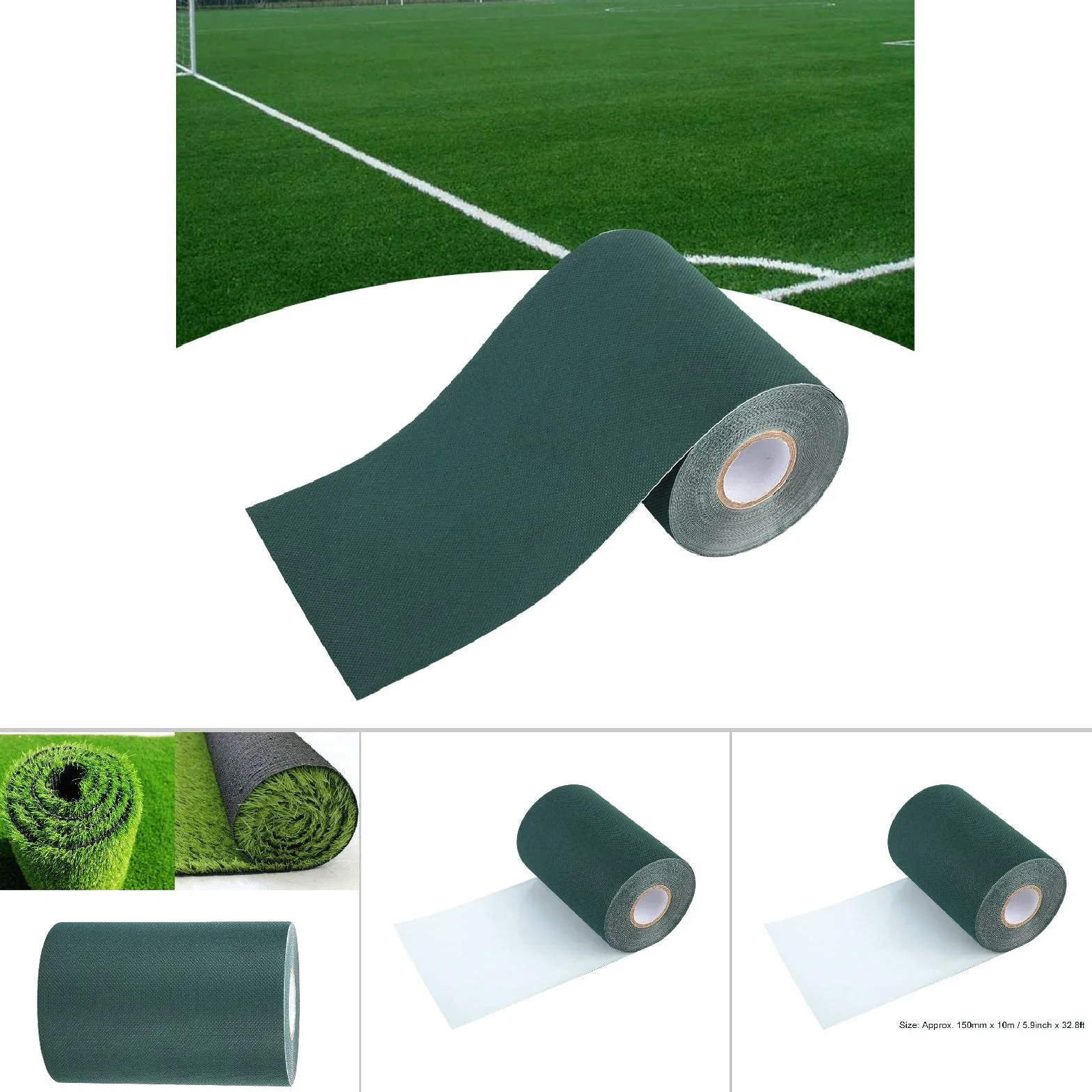 Ruban à gazon, Bande Adhésive De Gazon De Bande De Gazon Synthétique De 150mm x De 10m De Ruban Adhésif De Bande d'herbe De Tapis d'herbe (2 Couleurs)(Vert)