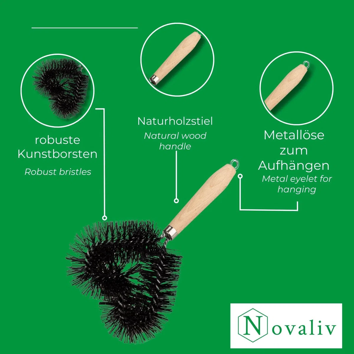 Novatool Novaliv Lot de 2 brosses de nettoyage pour tondeuse à gazon, 25 cm, pour tondeuse à gazon électrique, tondeuse autoportée, tondeuse autoportée, balayette et taille-haie