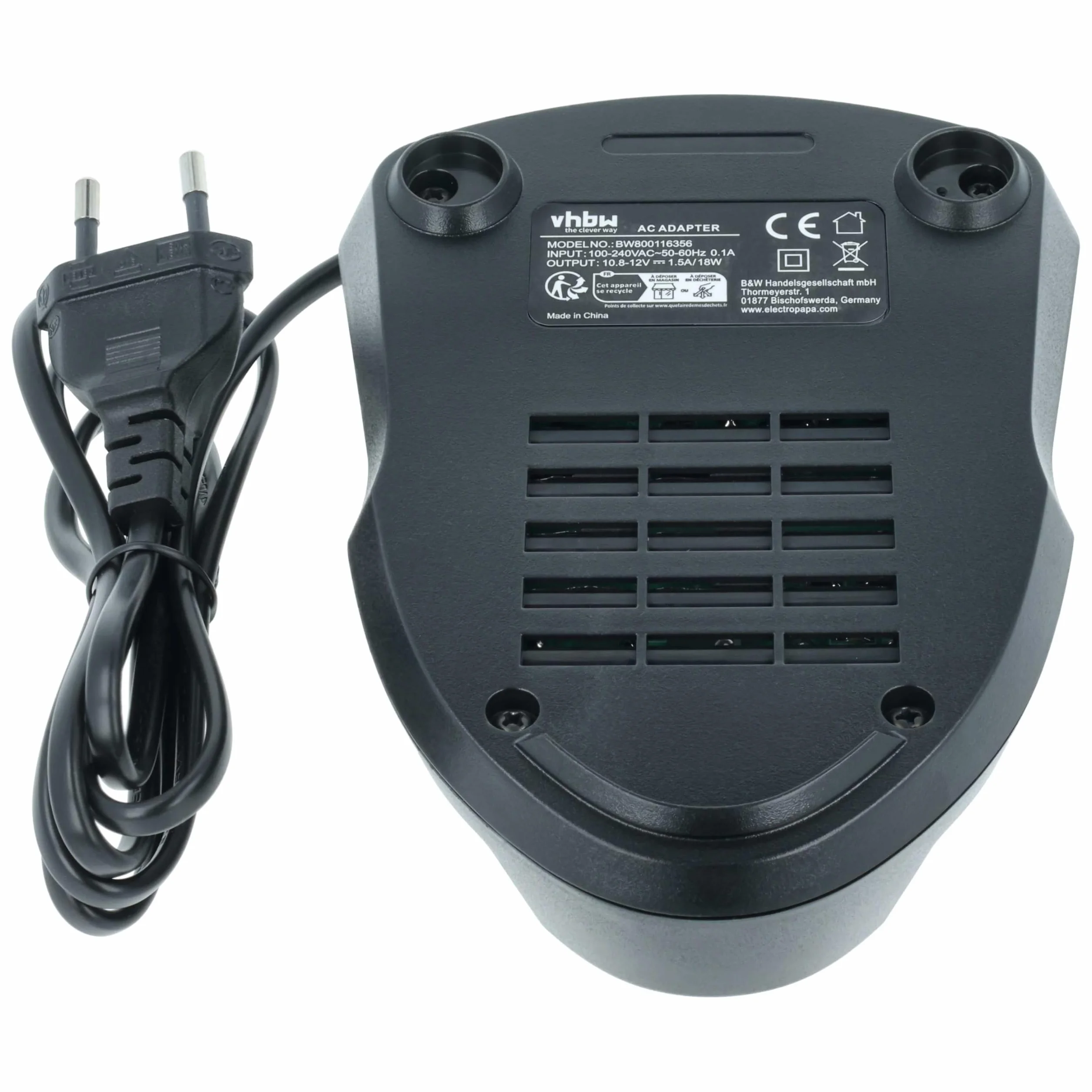 vhbw Chargeur Compatible avec Berner BACP 10.8, BTI 10.8 Batteries d'outils - Type 2