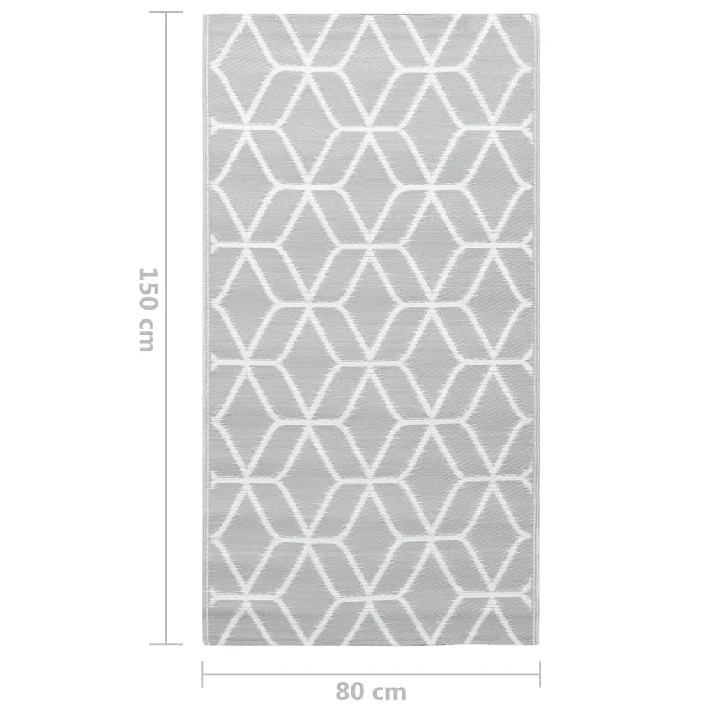 vidaXL Tapis d'Extérieur Tapis d'Entrée Tapis Décoratif Salon Salle de Séjour Balcon Patio Terrasse Maison Intérieur Gris 80x150 cm PP