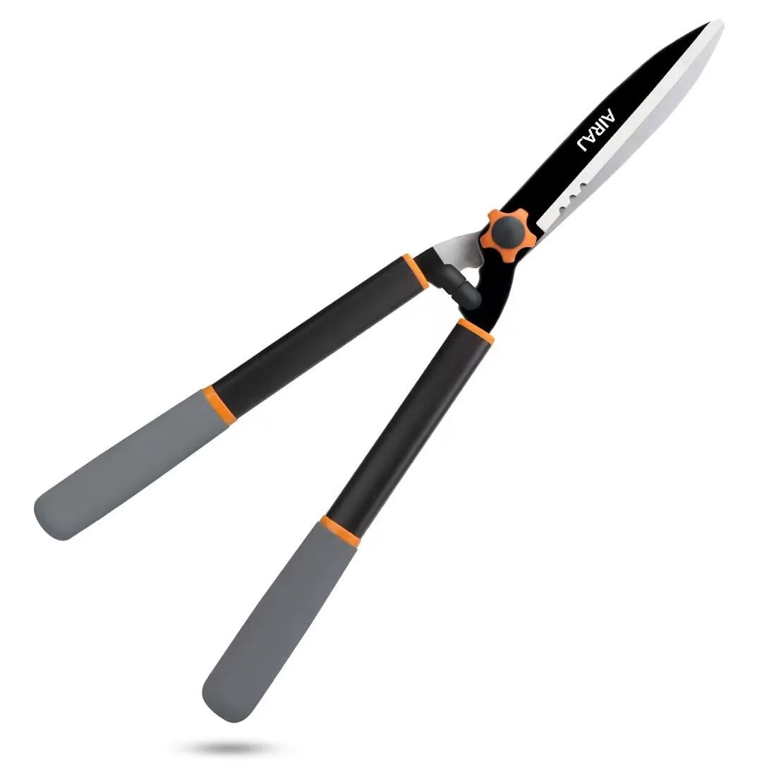 AIRAJ 58 cm Cisaille à Haie, Équipée De Lames Tranchantes En Acier Au Carbone Et D'Une Poignée Ergonomique Confortable. Cette Cisaille à Haie Légère Est Idéale Pour Tailler Les Haies, Les Arbustes