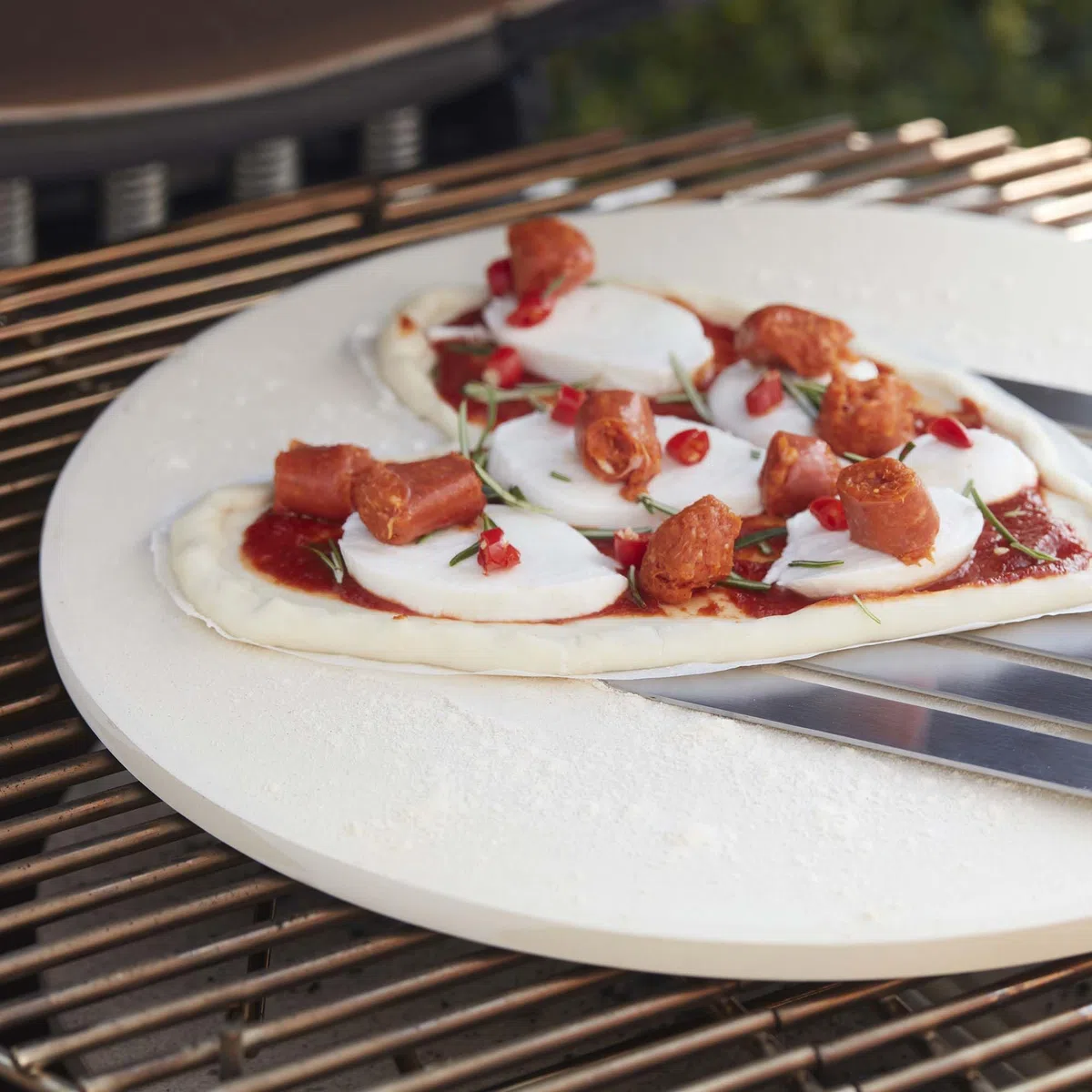 Barbecook pierre à pizza universelle, accessoire barbecue, en argile, réfractaire, 36cm