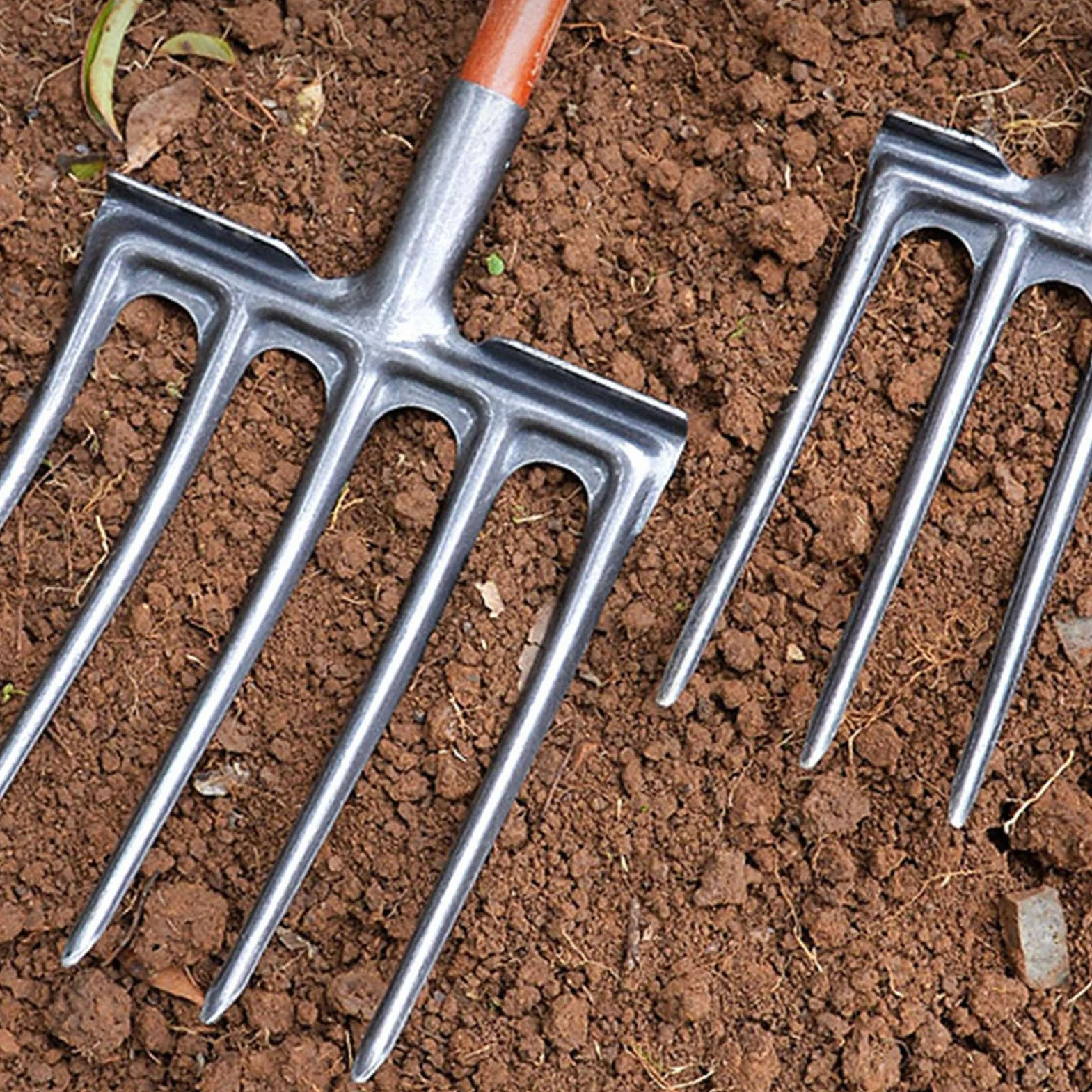 Fourche à creuser, outil de jardin en acier au carbone, fourche à bêcher, équipement de jardinage pratique (UN)