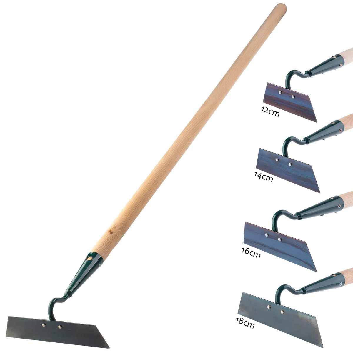 KADAX Houe Serfouette de Jardin pour Aérer et Désherber Le Sol pour Jardin Feuille en Métal Accessoire de Jardin Herbeuse pour Enlever les mauvaises herbes Cultivateur (Largeur de Travail 18cm, avec