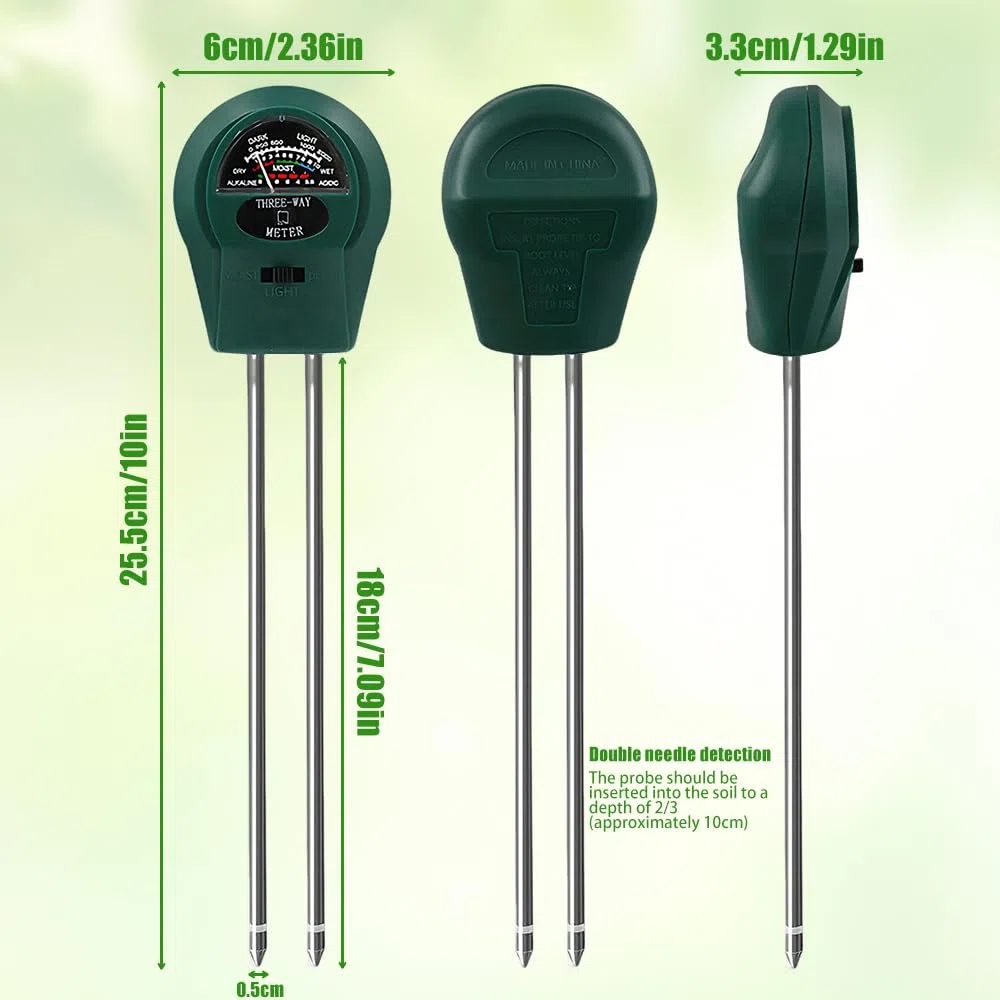 4PCS Testeur Humidité Plante, Humidimètre Sol pour Plantes, Testeur de Sol 3 en 1, Humidimètre pour Plantes, Compteur de Sol avec PH/Température/Lumière, Convient pour Jardinage Pelouse Jardin