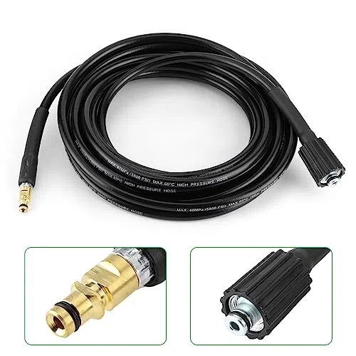 Tuyau de Nettoyeur Haute Pression, Tuyau de Nettoyeur Automatique 40MPa/5800PSI Remplacement de Tuyau en Caoutchouc de Nettoyage à Haute Pression pour K2(8 meters)