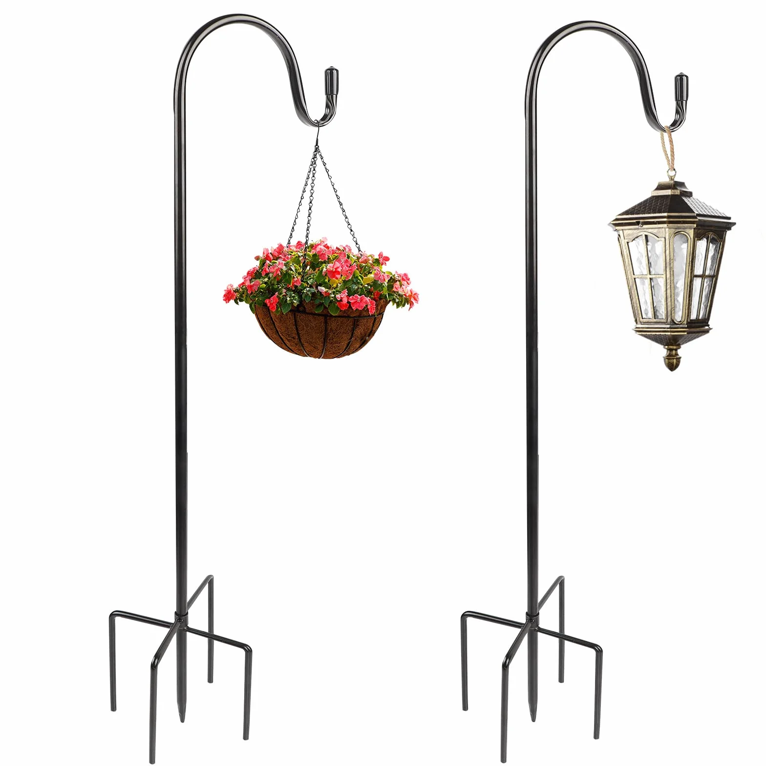 SWAWIS Lot de 2 crochets de berger de jardin 120 cm