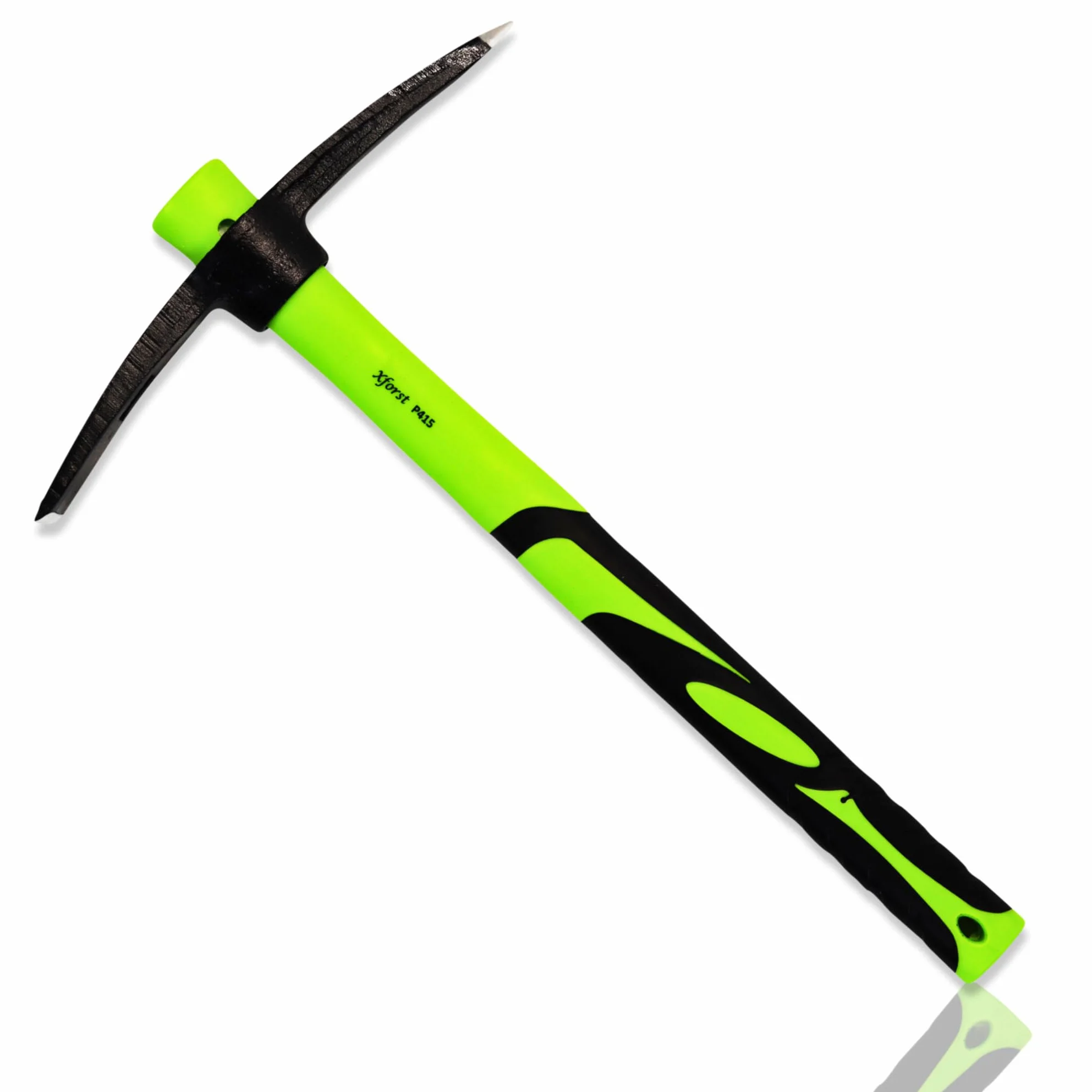 Xforst X-PF40N Pioche de Jardin 40cm – Mini Pioche à Manche en Fibre de Verre & Tête en Acier Forgé Carbone – Outil de Jardinage, Désherbage & Camping