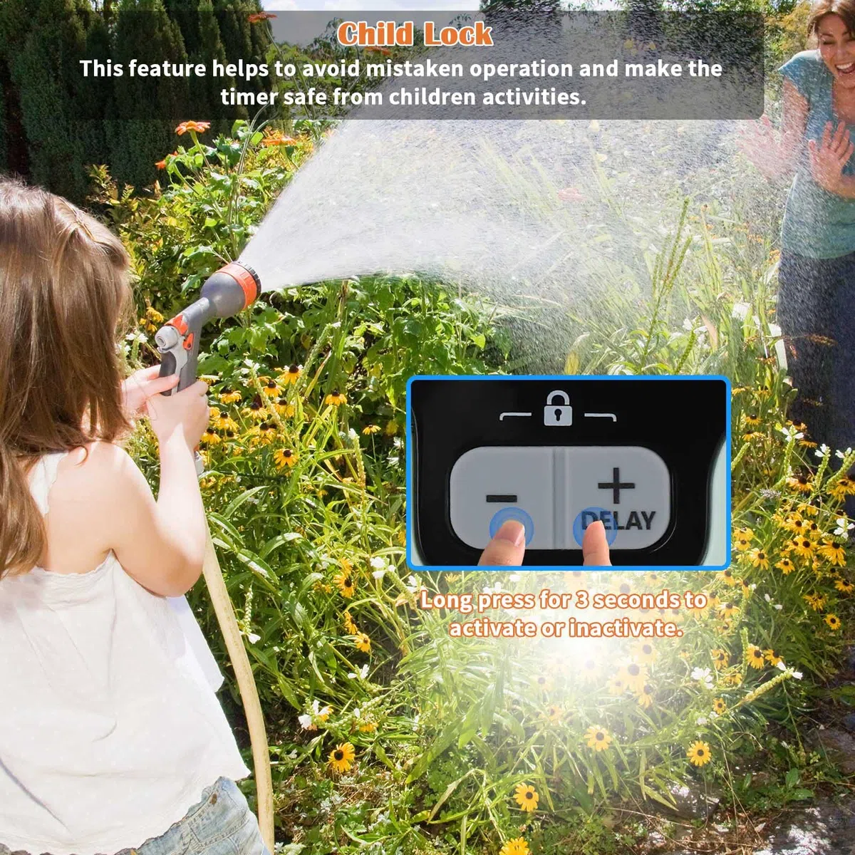 johgee Minuterie Arrosage Automatique pour Jardin, Programmateur d'Arrosage Extérieur, Minuteur Arroseur