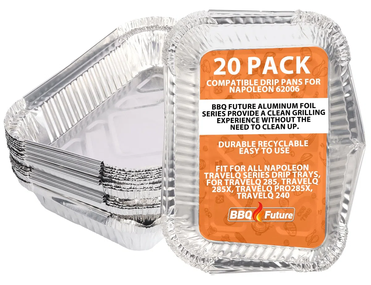 62007 Lot de 20 doublures d'égouttement pour Napoléon, accessoires pour bac à graisse Napoleon Prestige I/II/V, Prestige Pro, Rogue, Mirage & Ultra Chef, pièces de rechange jetables en aluminium pour
