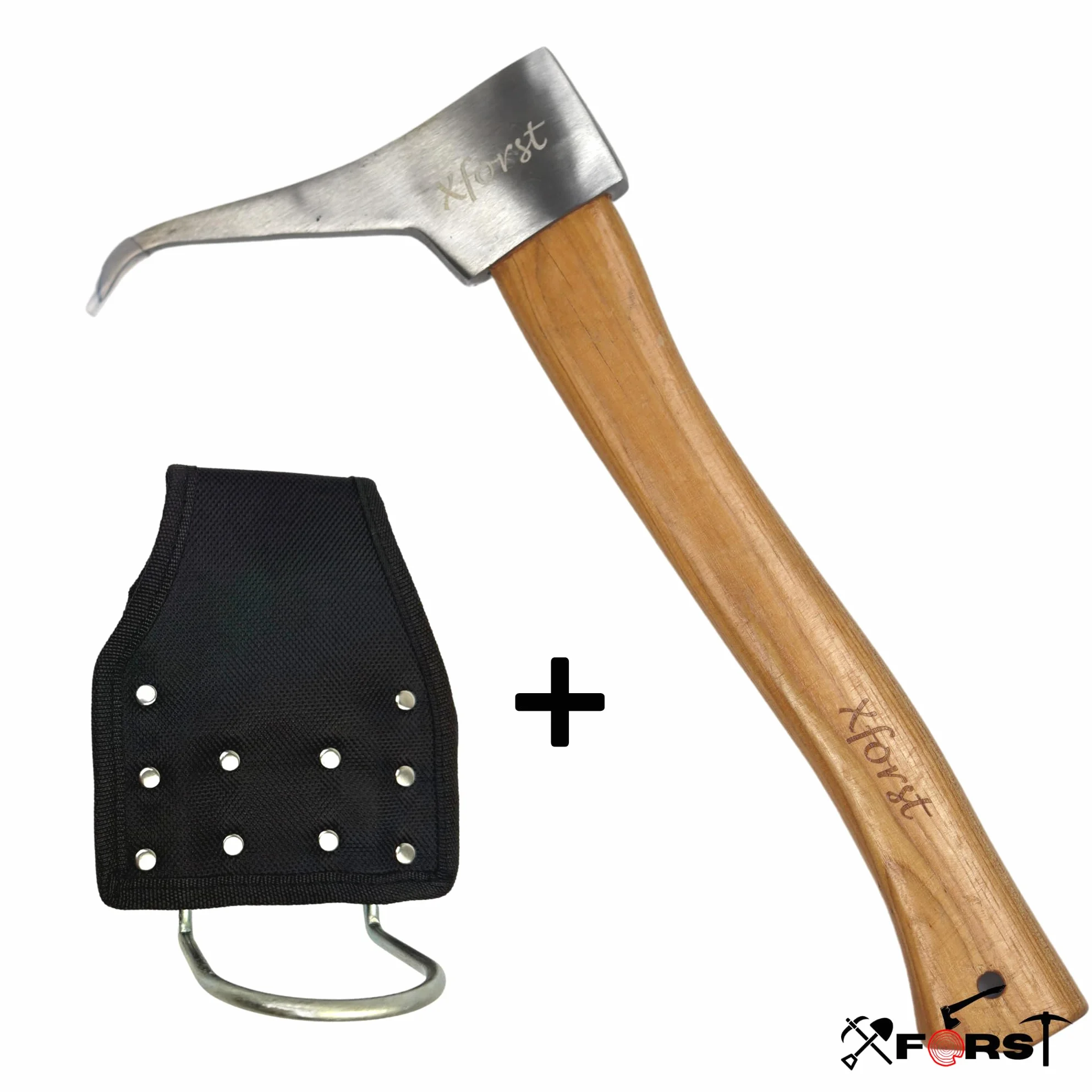 Xforst Sapie à Main X-P500 BX Sappie, Outils forestier. Idéal pour la manutention de Troncs de Bois et de bûches. avec Manche en Bois Hickory américain léger et Solide. Porte Marteau Gratuit.