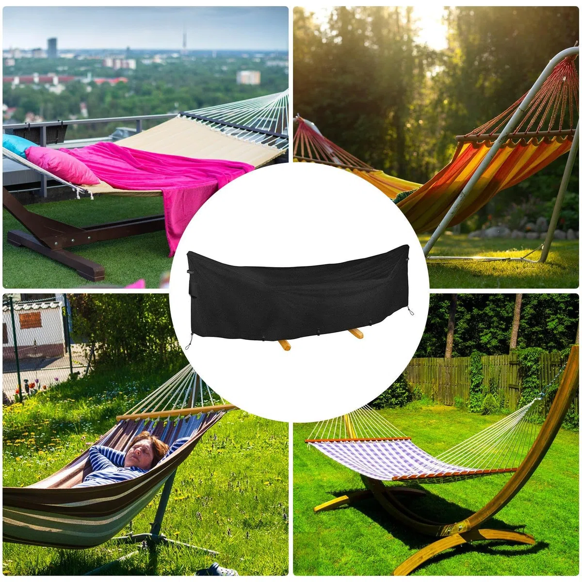 Housse de protection pour hamac – Tissu Oxford 420D (universel) très résistant | Bouclier de meubles de jardin, abri résistant à la pluie et au , protection contre la poussière