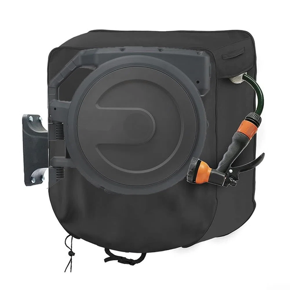 Housse de protection murale pour dévidoir de tuyau d'eau, imperméable, écran 420D, carrée, pour votre tuyau d'arrosage et dévidoir 60 x 45 x 60 cm