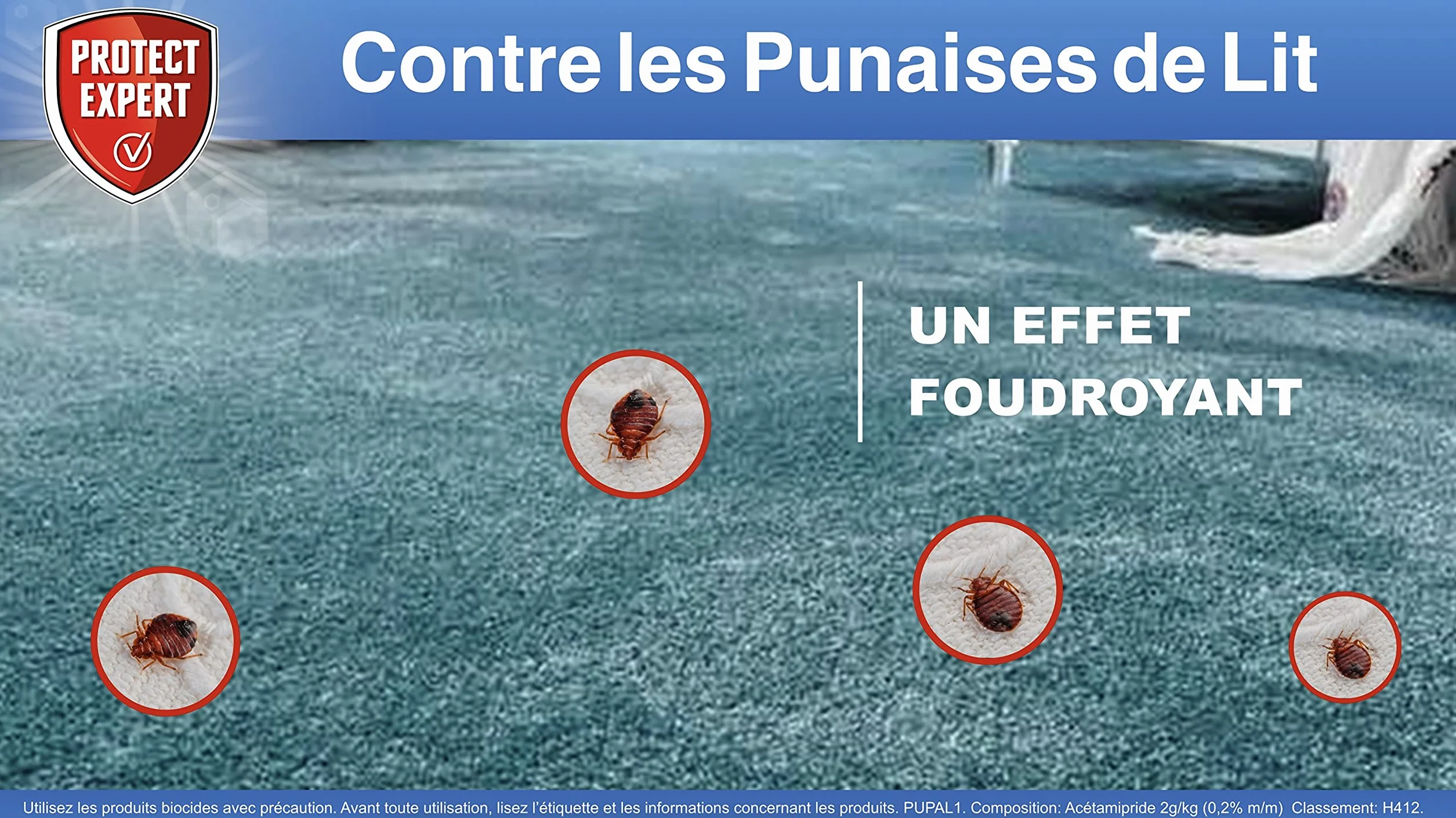 PROTECT EXPERT Anti Punaises De Lits & Acariens - Elimine les punaises de lit Larves et Adultes - Prêt à l'emploi 1L - Efficacité Longue Duré Matelas,canapés... - Ne tâche Pas - PUPAL1 (2X 1L)