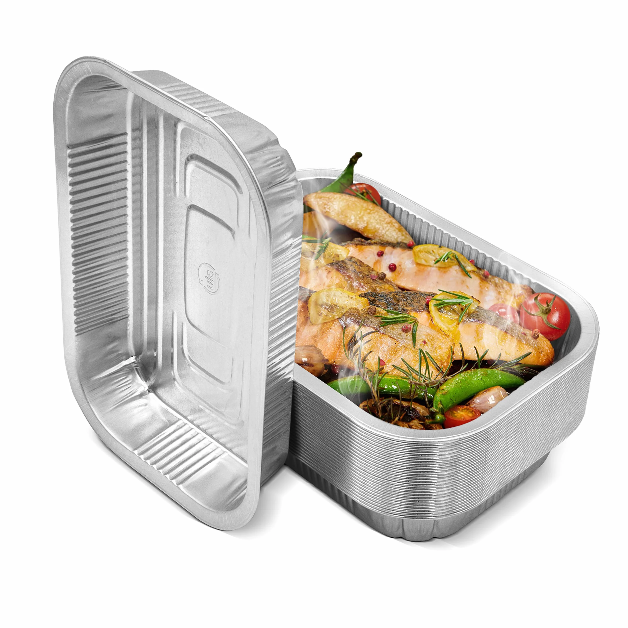 Lot de 50 lèchefrites en aluminium de qualité supérieure de Weber 220 x 150 x 34 mm (L x B x H)