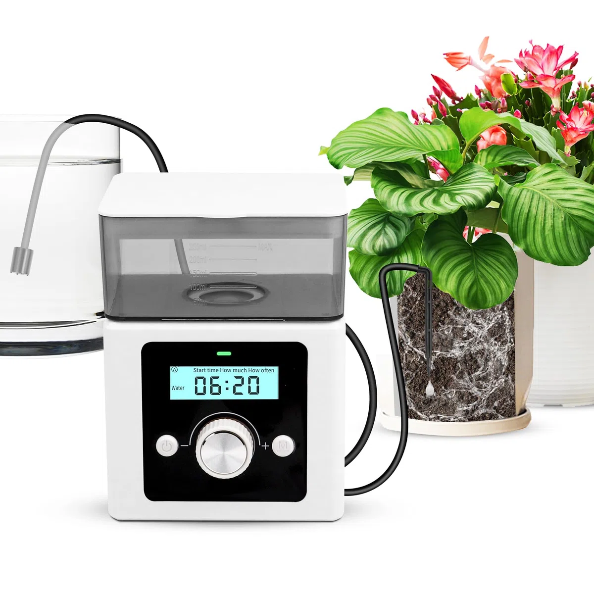 comeonai Système d'arrosage automatique , Kit arrosage automatique DIY pour l'eau et la solution nutritive pour les plantes d’intérieur Arrosage de vacances, Batterie & USB Power Operation