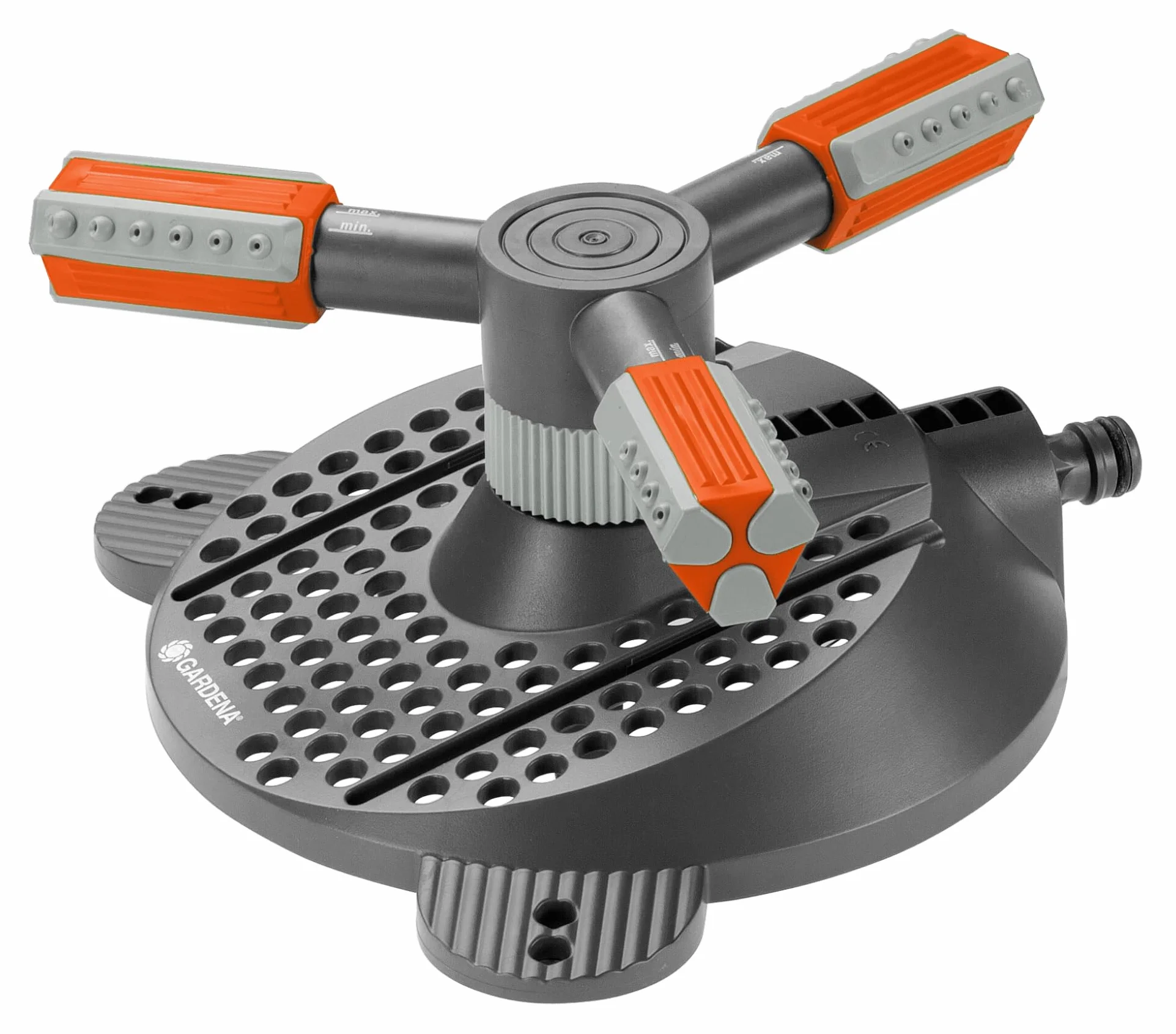 Arroseur rotatif Mambo Comfort de Gardena : arroseur de pelouse pour un arrosage uniforme, gicleurs rotatifs de précision, pour des surfaces de jusqu'à 310 m², portée max. du jet 20 m (2062-20)