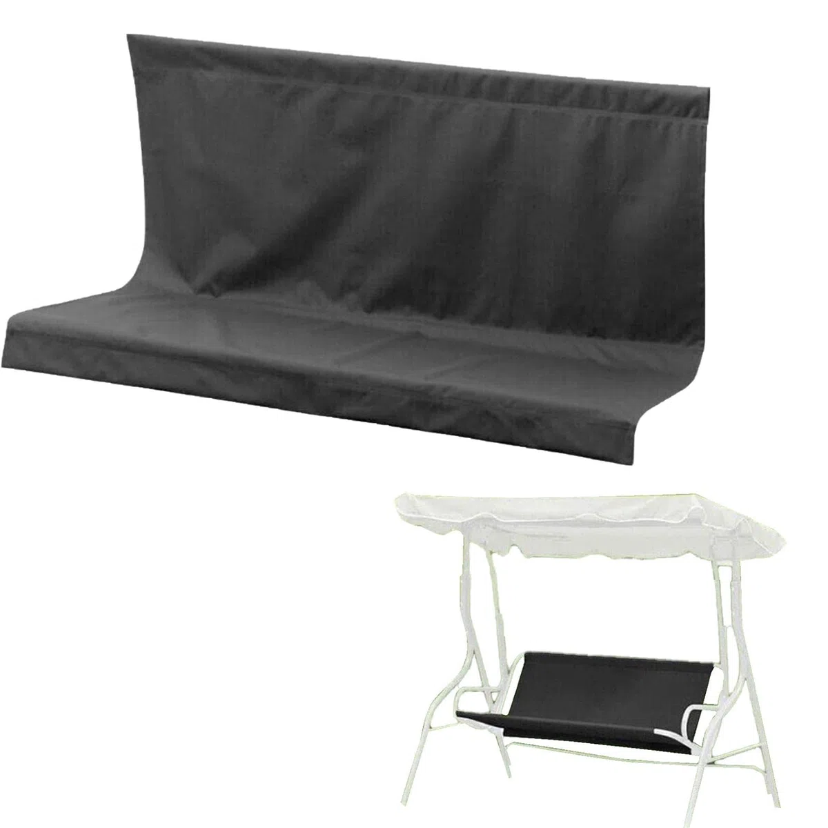 Toile de Balancelle de Jardin en Tissu 600D Oxford Imperméable, 148 x 100cm Toit de Rechange pour Balançoire Extérieur, Housse de Rechange Anti-UV/Pluie pour Jardin Terrasse
