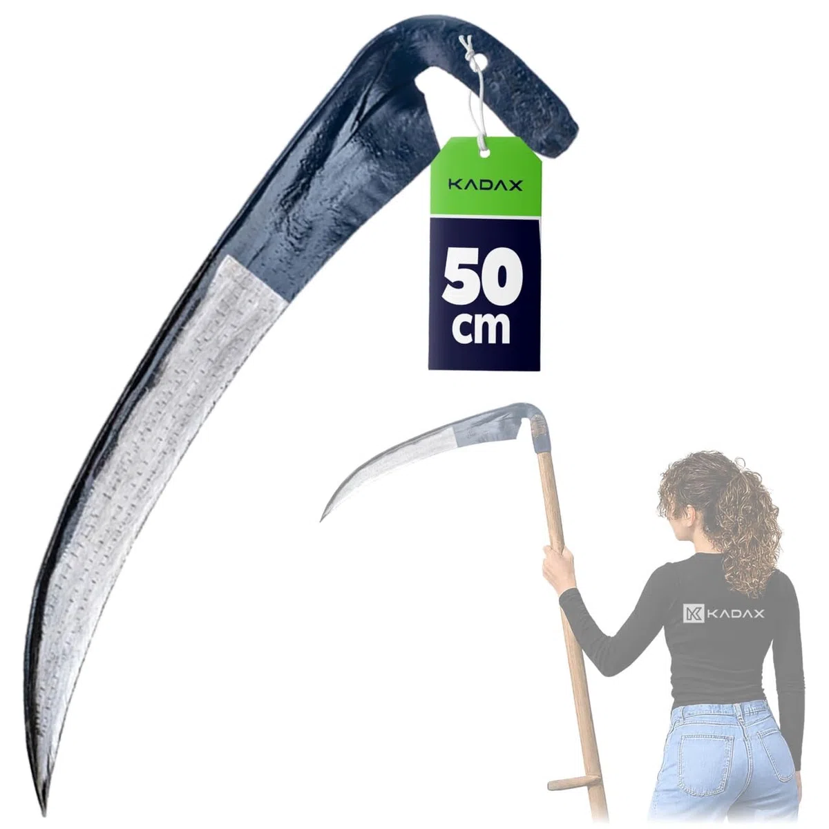 KADAX Faux de Jardin en métal, Faux Manuelle, Faucille, Faux Pliante, Faux pour Plantes Sauvages, Faux, Faucille de Jardin, Faucille à Herbe, Faucille à Feuilles, Faucille Manuelle, Petite Faucille