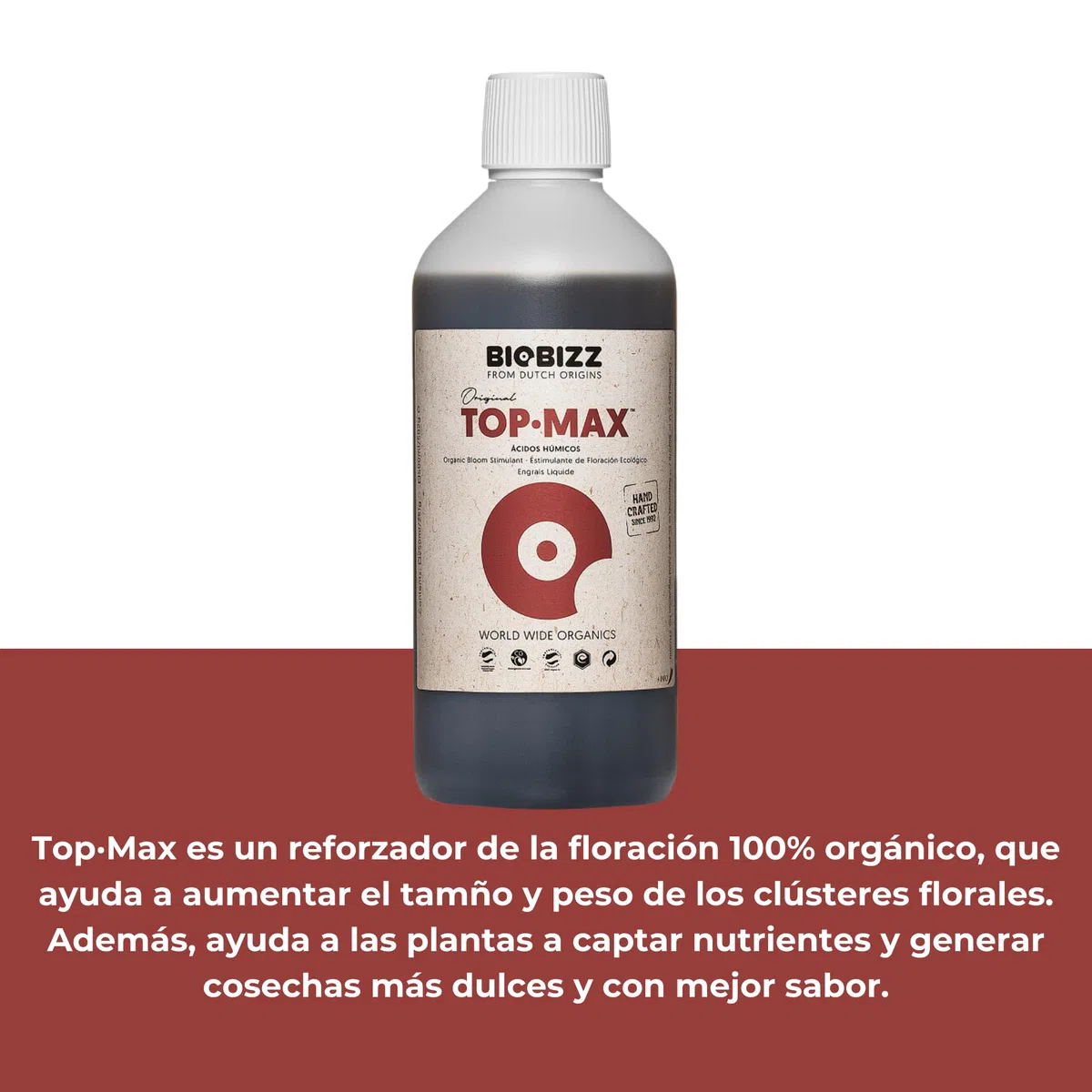 GROWMANIA Top Max de BioBizz 500 ml + Probe Boost Up de Up Nutrients + Cuillère à mesurer | Stimulateur de fleurs pour jardins urbains | Augmente la quantité et la taille des fleurs