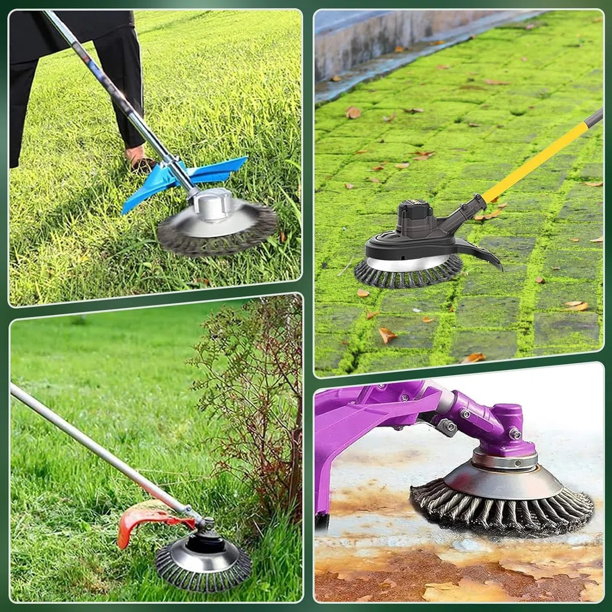 2 Pièces Débroussailleuse à Fil métallique, Brosse de désherbage Professionnelle pour débroussailleuse, diamètre de 25,4 mm, pour Herbes Sauvages, pour Un démoussement Efficace, 6 inch