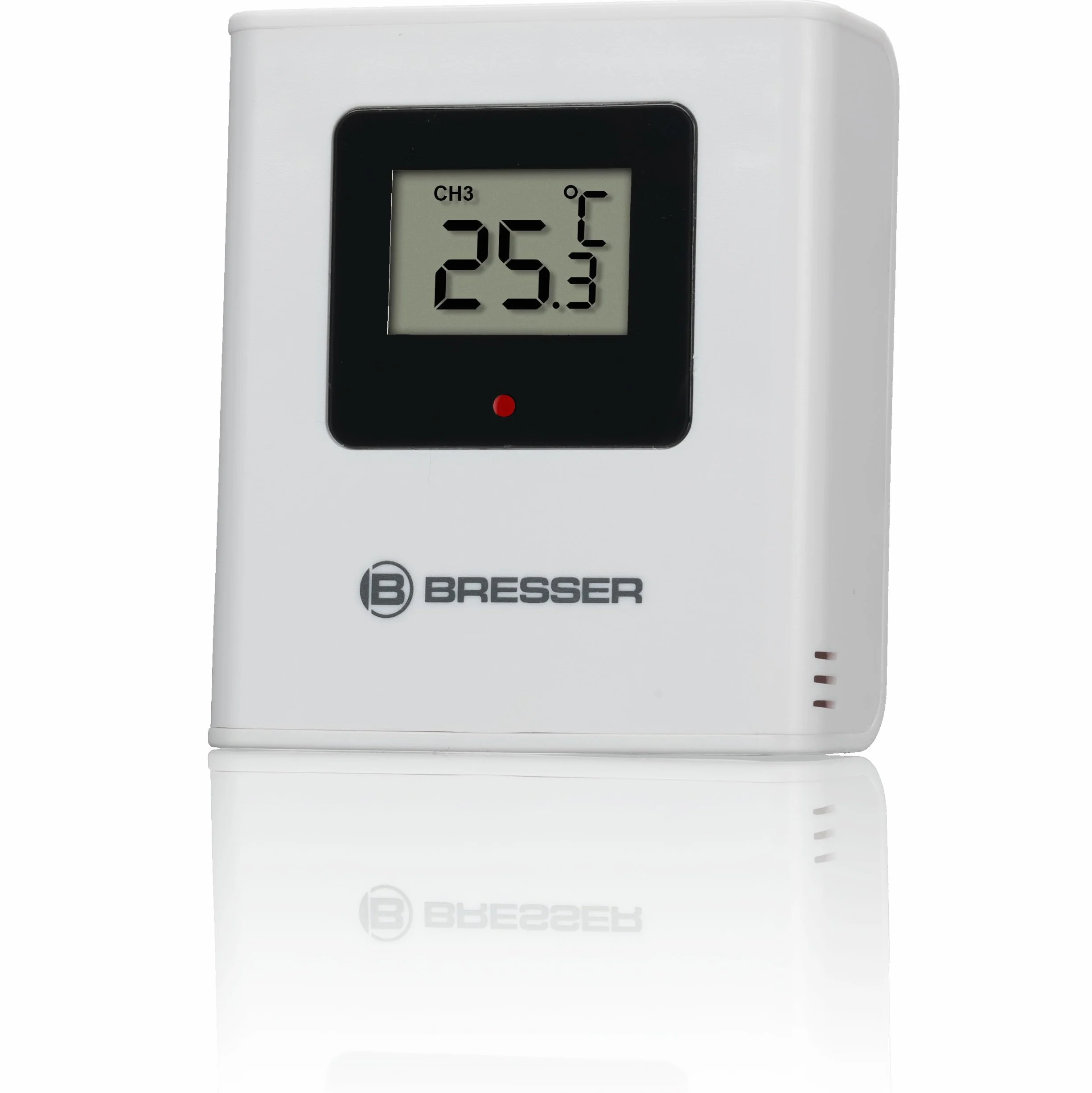 Bresser Station météo sans fil avec capteur extérieur Meteo Temp, thermomètre avec affichage de la température pour l'intérieur et l'extérieur, prévisions météorologiques, avec pied pliable et support