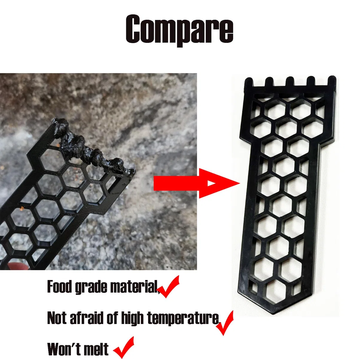 Lot de 2 grattoirs pour Barbecue Ninja Woodfire - Accessoires de Nettoyage pour Barbecue Ninja - Ne Fond Pas