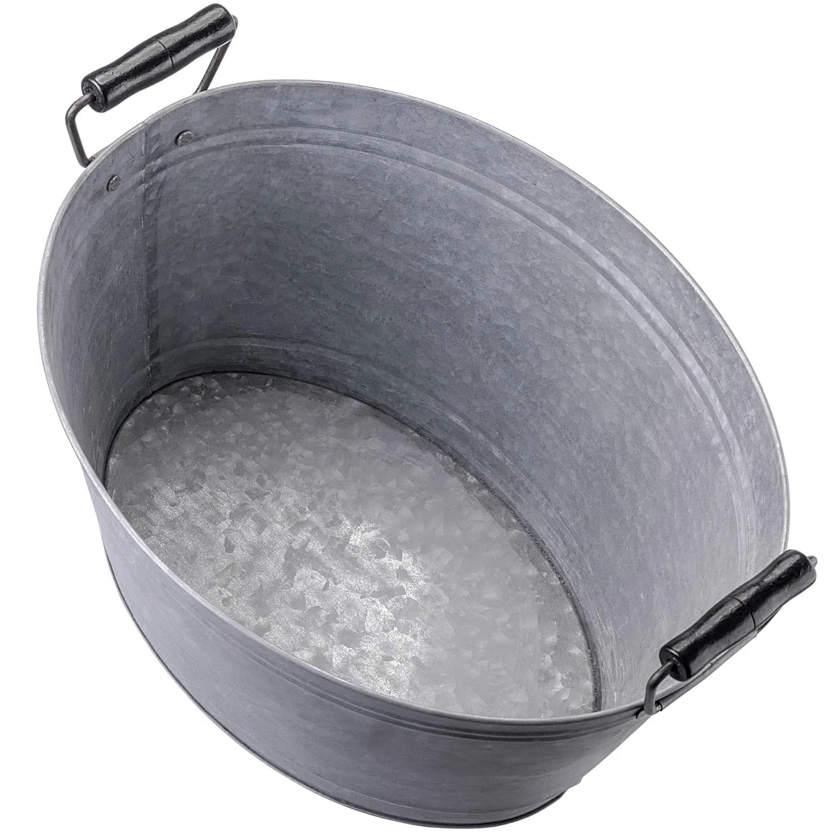 KADAX Lot de 4 bacs en zinc en 4 tailles : 6 l, 13 l, 19 l et 38 l, bac à plantes en acier galvanisé, idéal comme étang de jardin, bac à fleurs et seau à boissons (argenté)